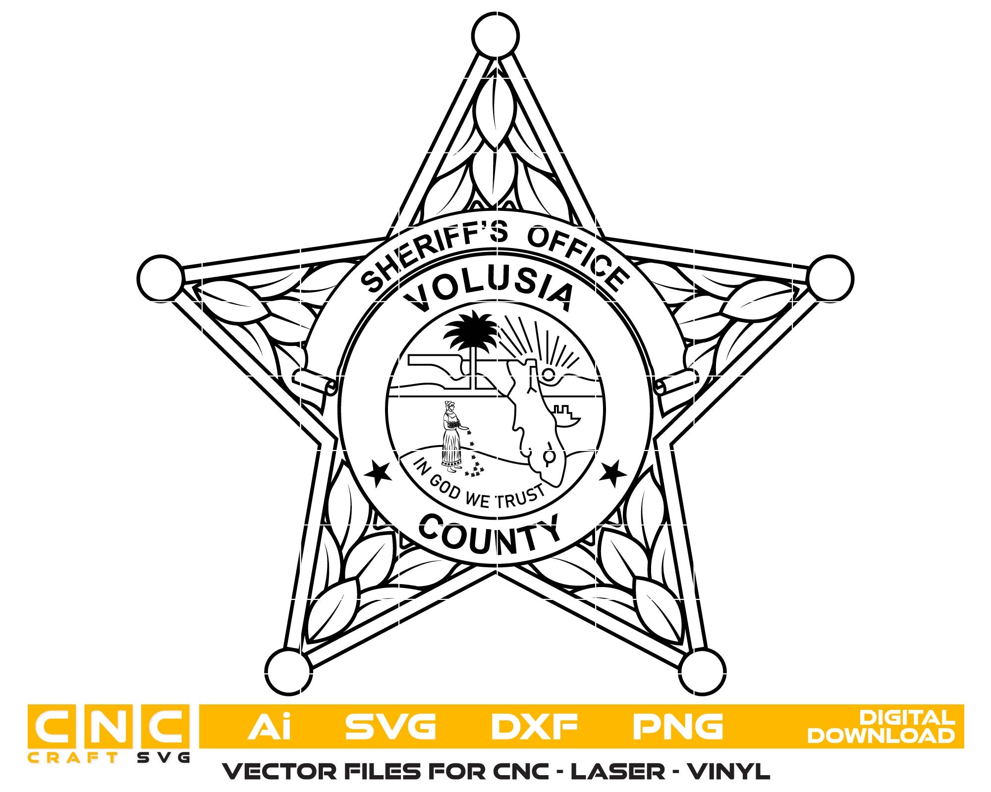 Volusia County Sheriff’s Office Badge,  County of Volusia Sheriff’s Office Badge, Sheriff’s Officer Badge, Sheriff’s BadgeSvg