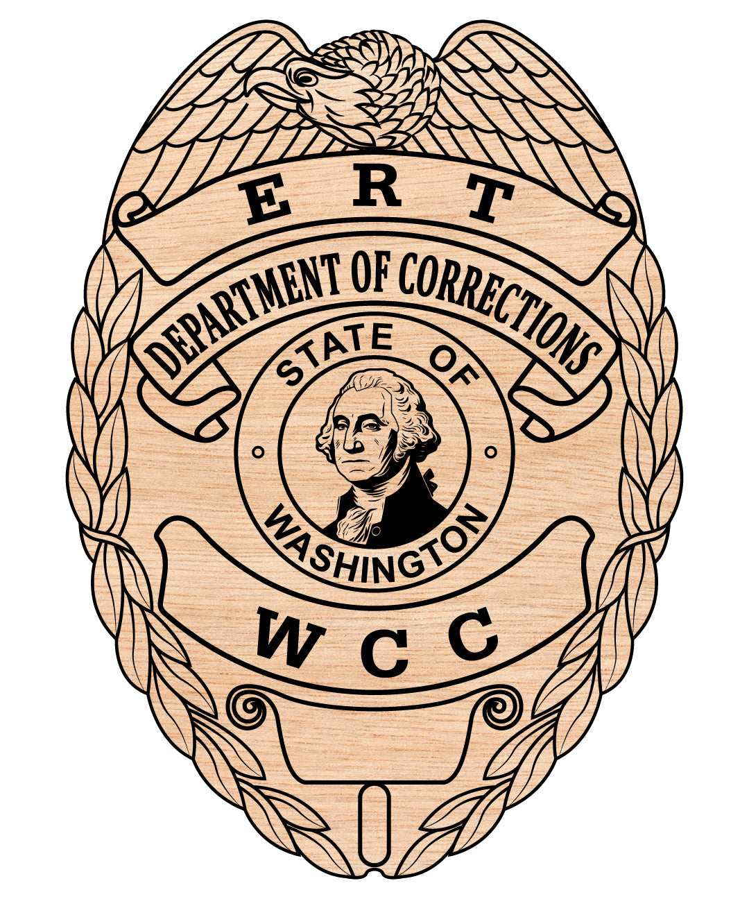 Washington State Department of Corrections Badge SVG digital download, corrections officer emblem vector design for Cricut, Silhouette, CNC, engraving, and law enforcement crafts.