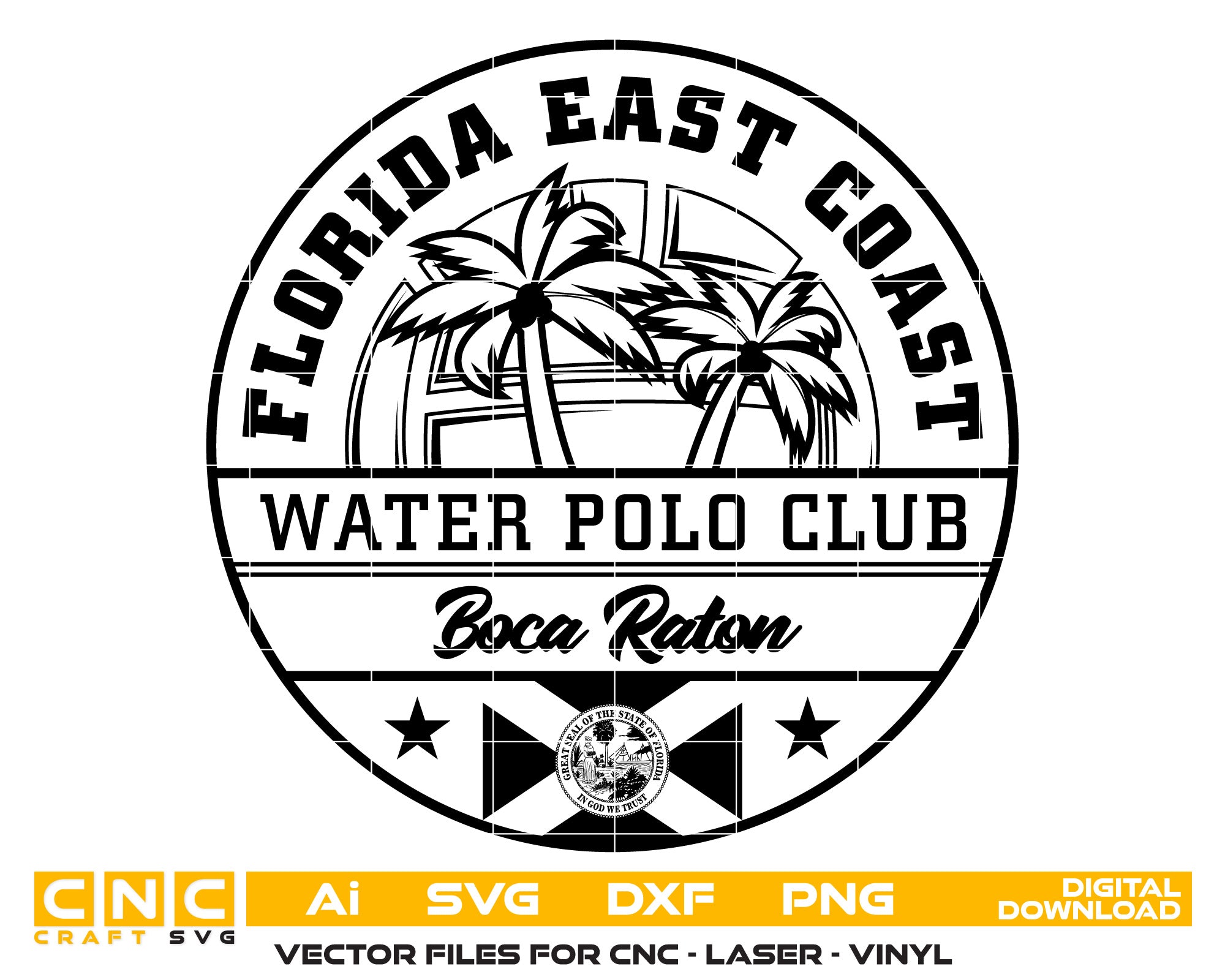 Water Polo Club Florida East Coast Water Logo