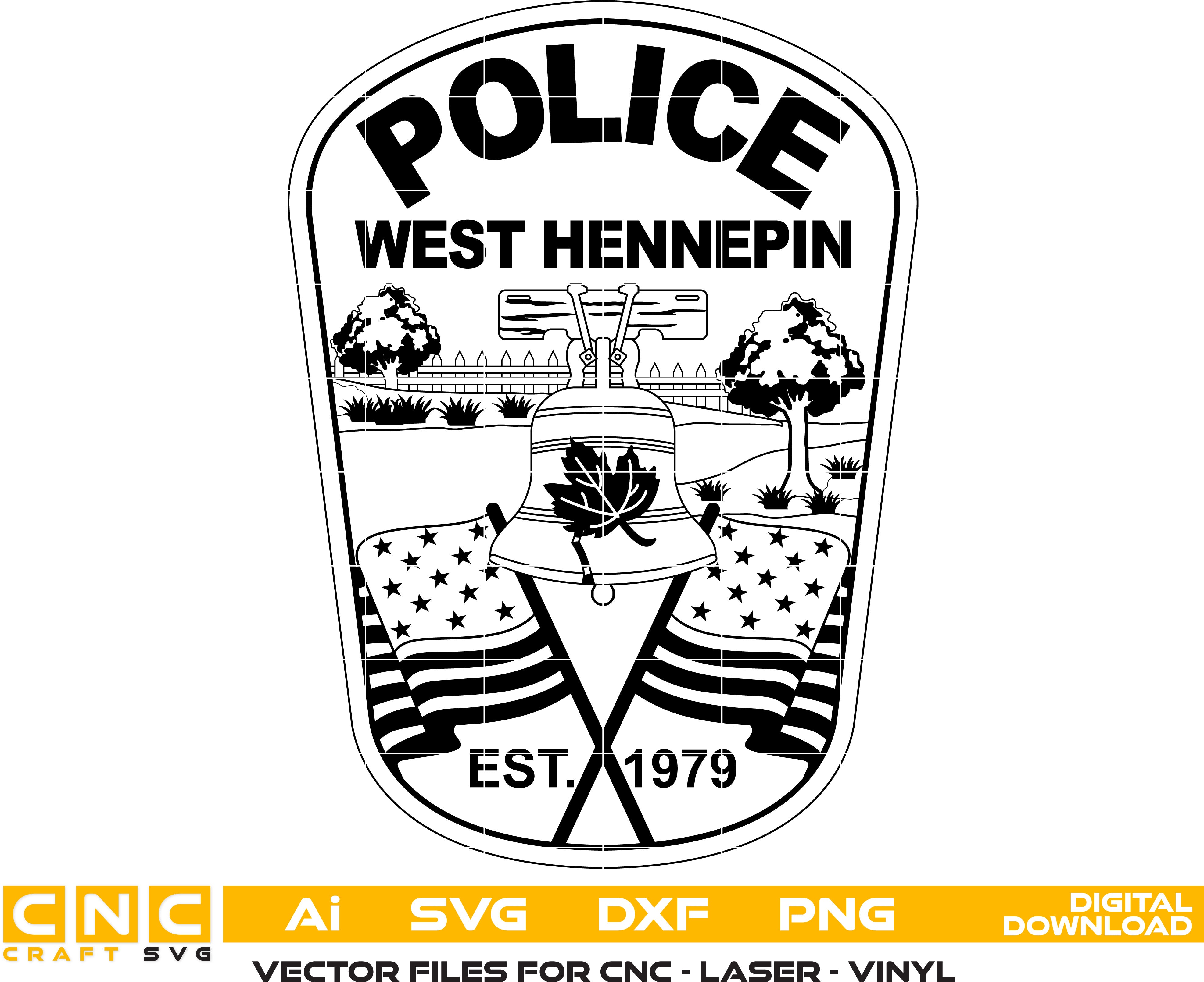 West Hennepin Police Badge for Laser Engraving, Woodworking,Printing, CNC Router, Cricut, Ezecad etc.