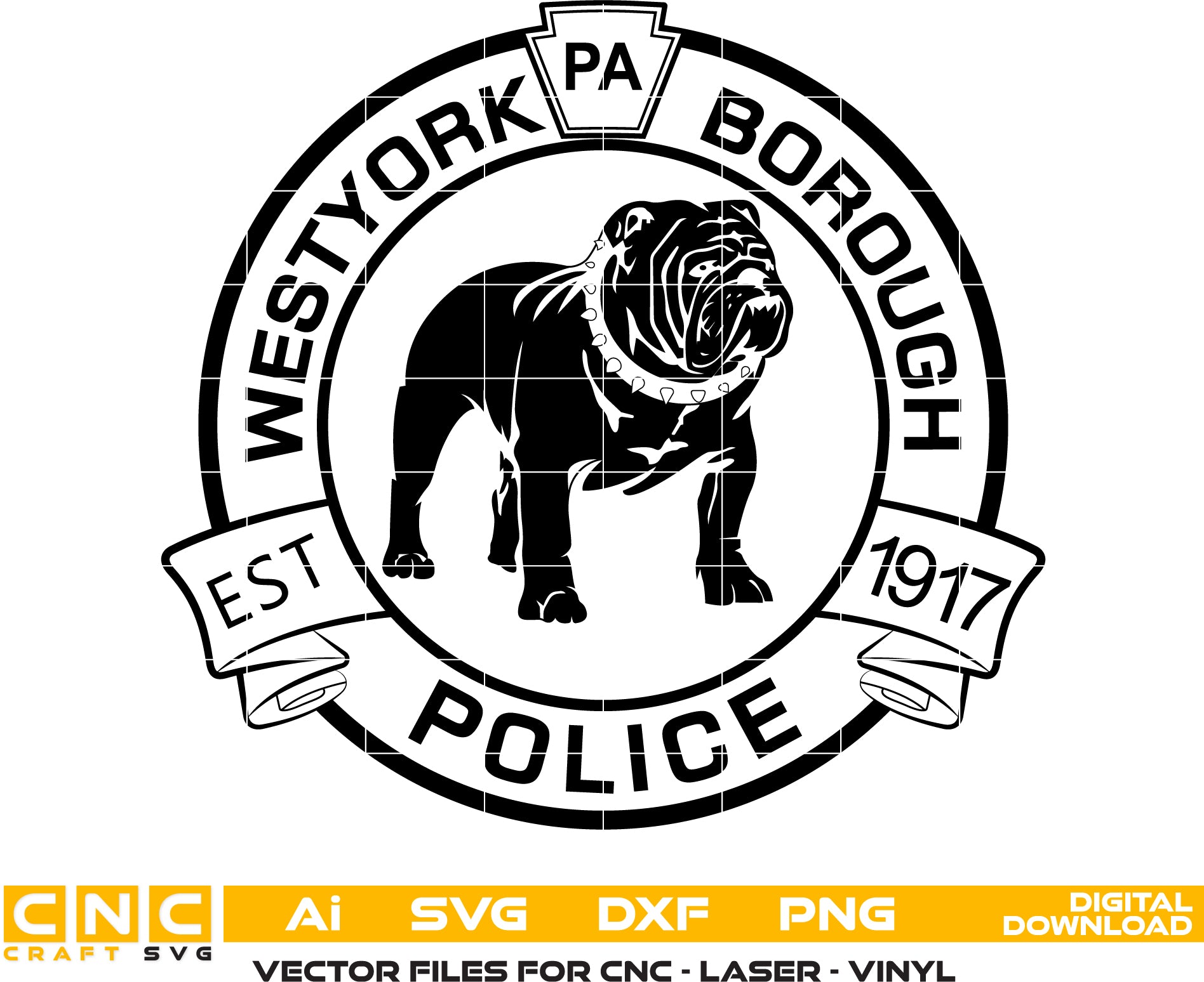West York Borough Police Department Badge Vector Art – Digital Download