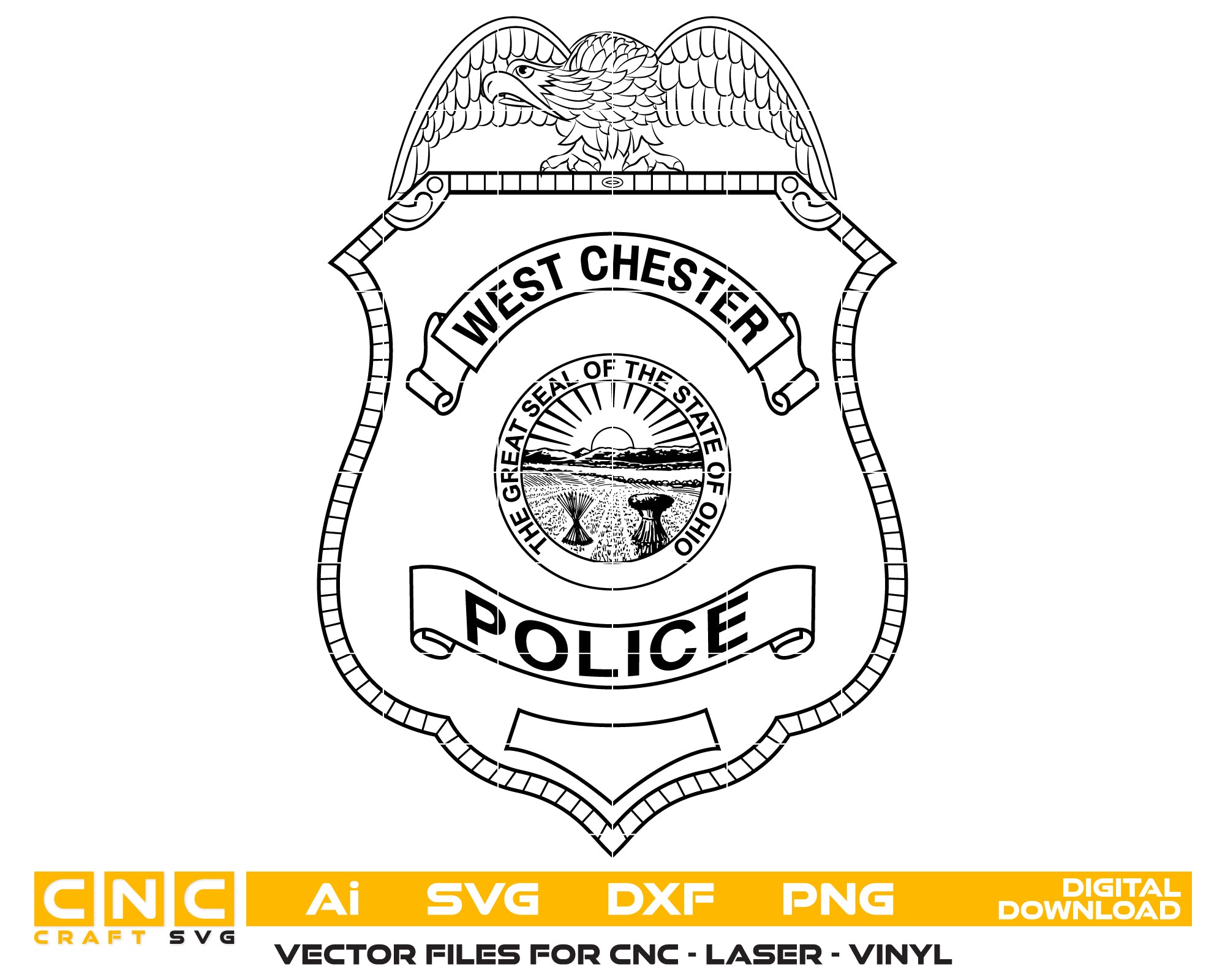 west chester police badge svg, west chester ohio police badge vector, west chester law enforcement svg emblem, ohio police badge svg, west chester police officer badge svg
