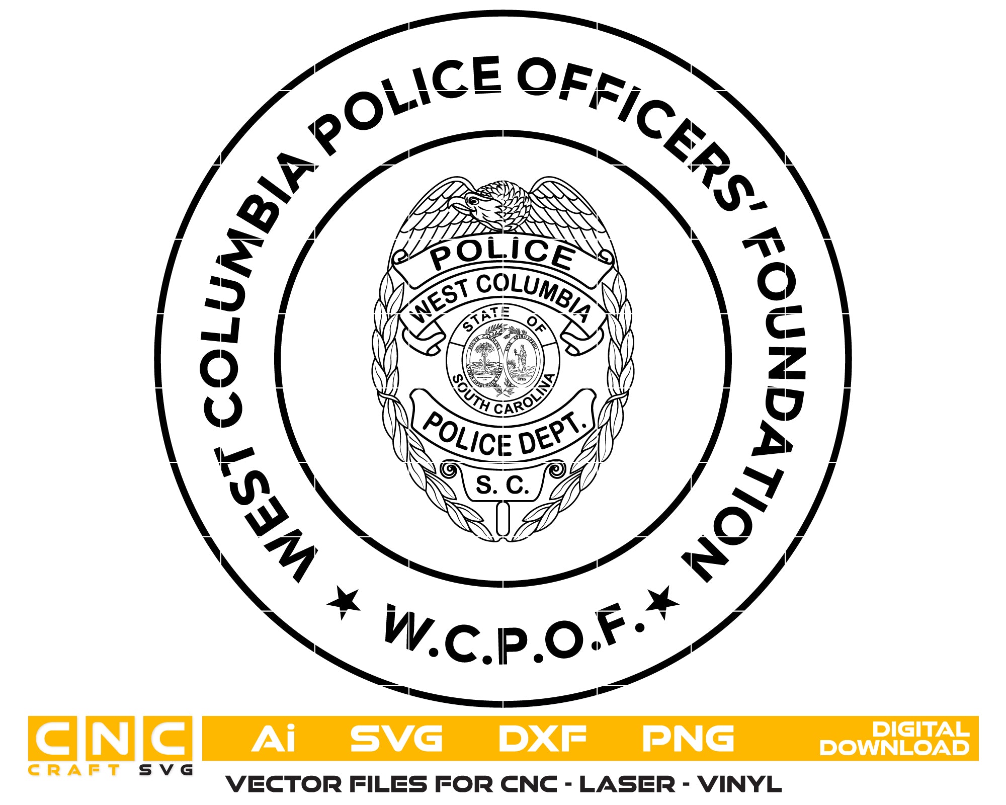 west columbia police officers foundation badge svg, police foundation badge vector design, west columbia sc law enforcement foundation svg, south carolina police foundation badge svg, west columbia police emblem svg