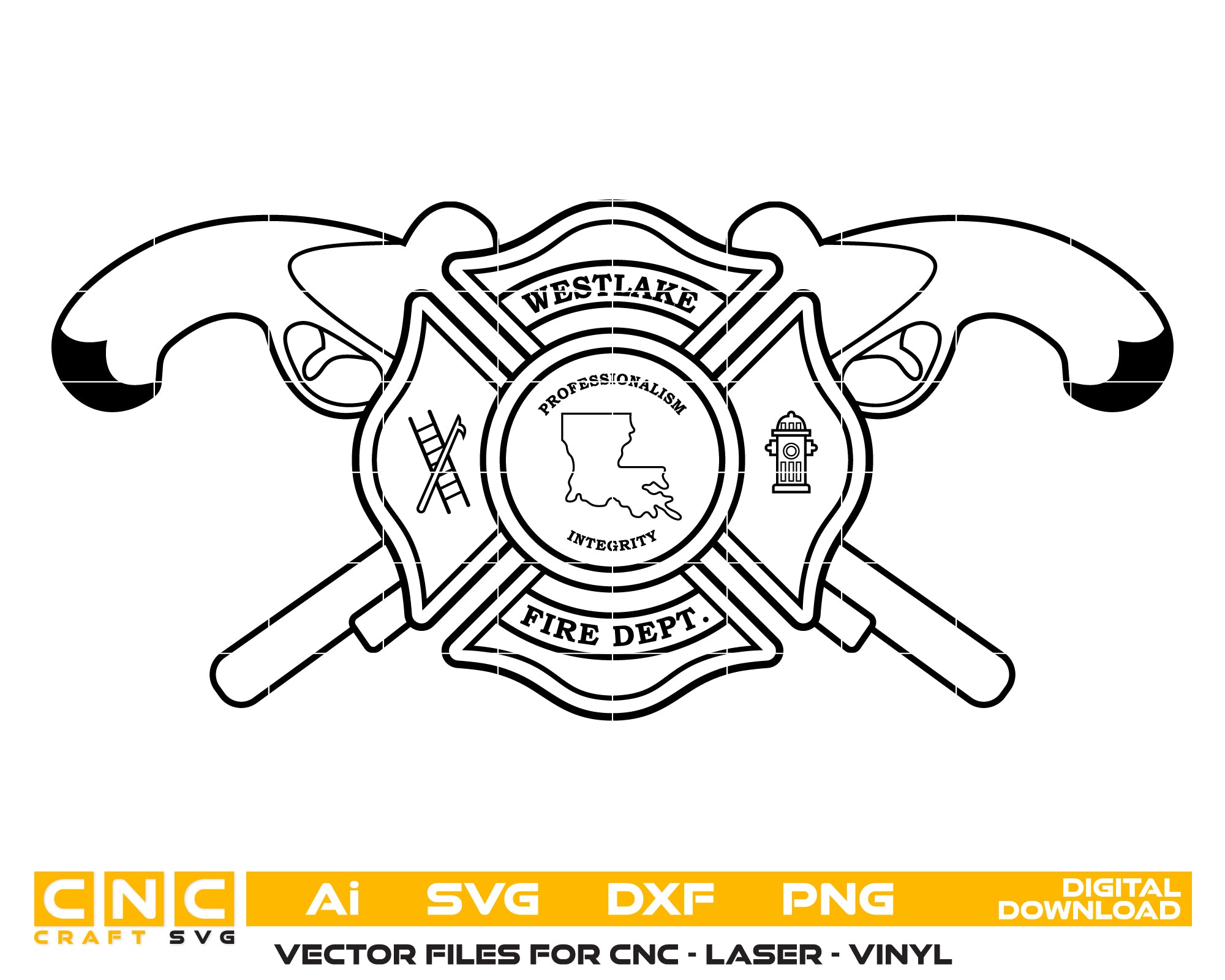 Westlake Fire Department Badge SVG, Westlake Firefighter Badge Vector, Texas Fire Department Emblem SVG, Westlake Firefighter Patch SVG, Firefighter Badge Vector