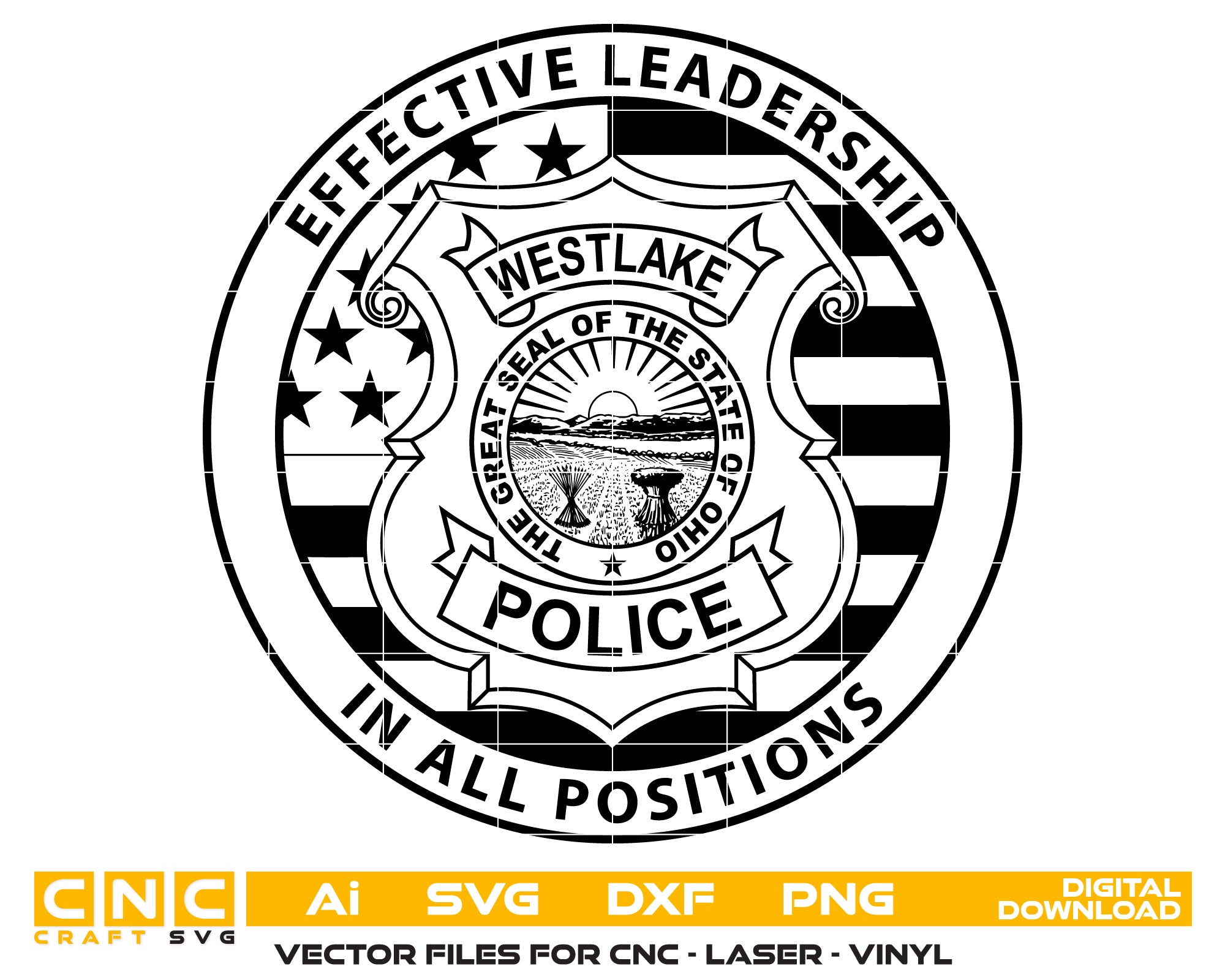 Westlake Police Leadership Badge SVG, Westlake Ohio Police Badge Vector, Police Leadership Emblem SVG, Westlake Police Department Badge SVG, Ohio Law Enforcement Vector