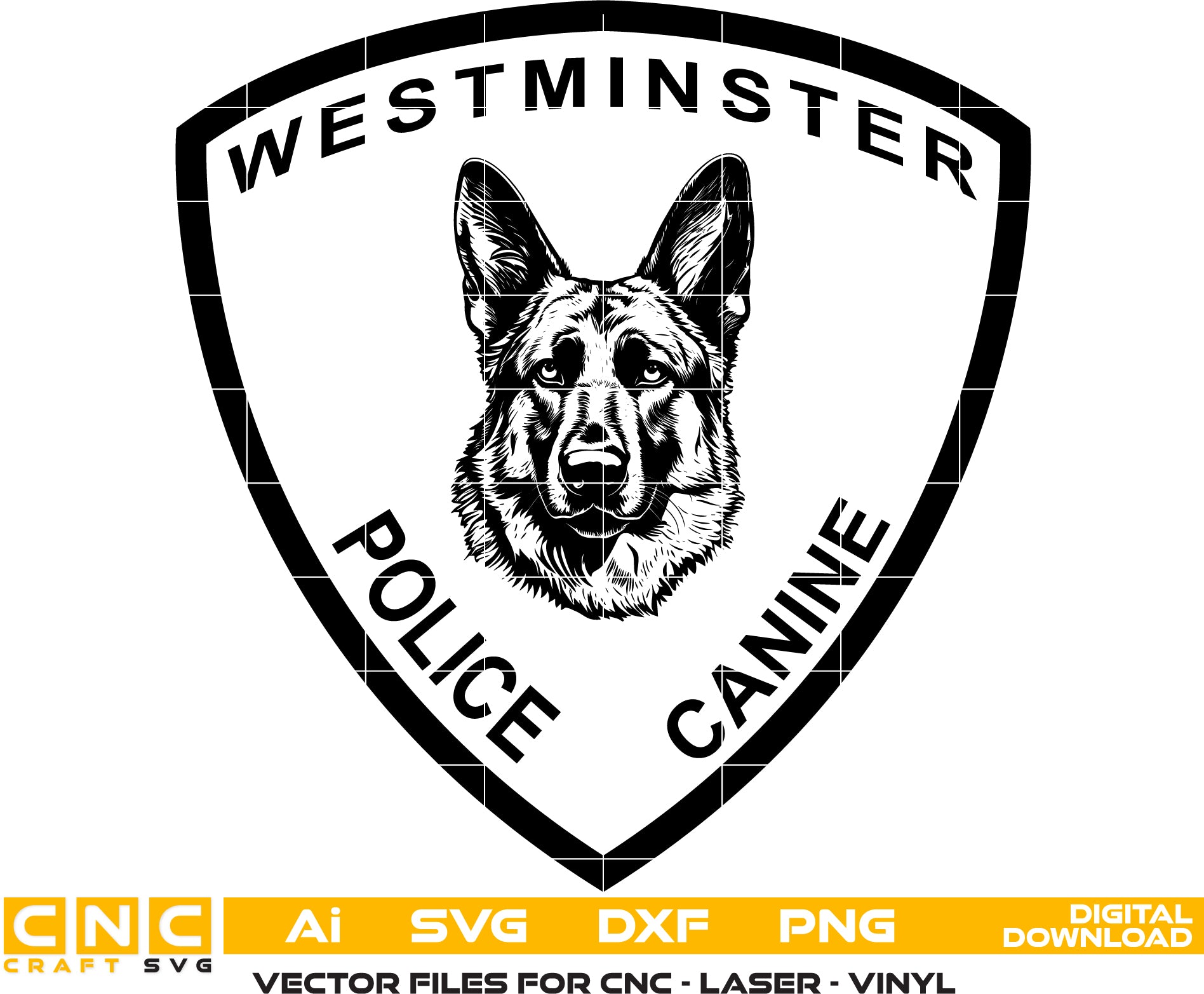Westminster K-9 Police Unit Badge Vector Art – Digital Download