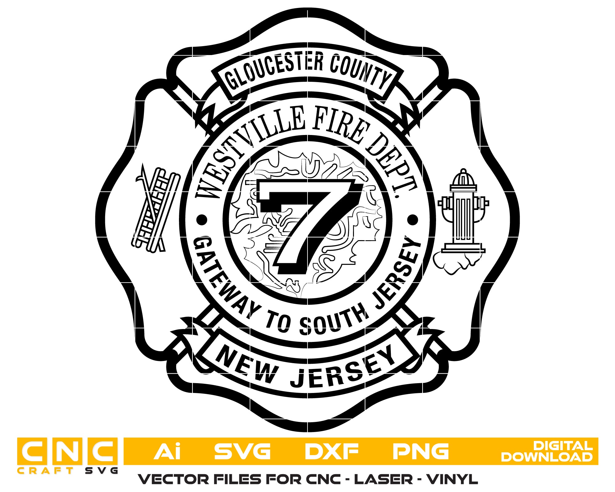 Westville Fire Department Badge, New Jersey