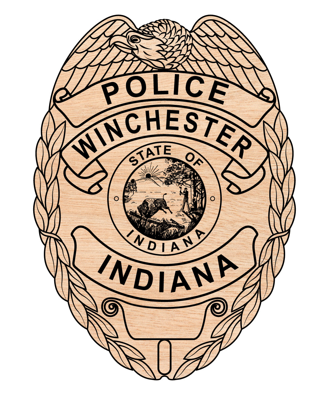 Winchester Police Department Badge SVG, Indiana Police Badge Vector, Winchester IN Police Emblem, Law Enforcement Badge SVG File