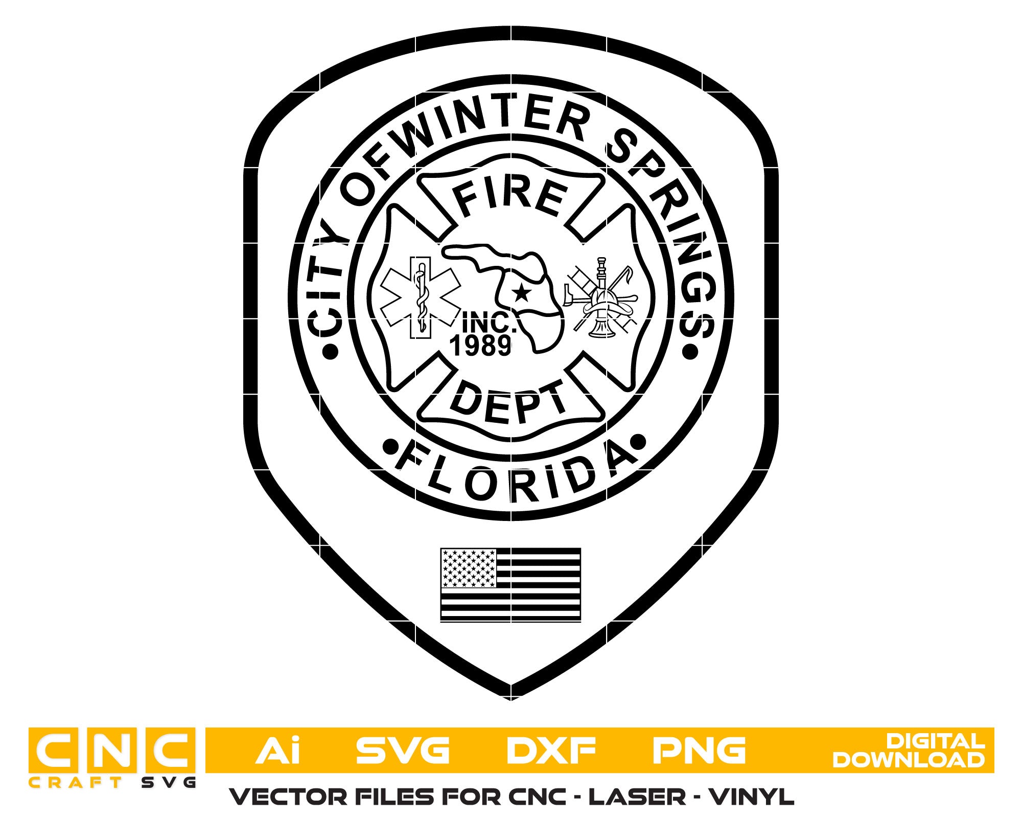 Winter Spring Fire Department Patch Florida