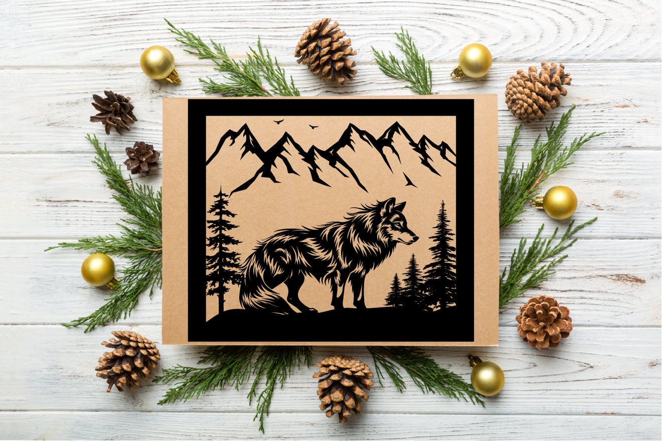 Wolf Mountain SVG – Wilderness Wildlife Vector Design