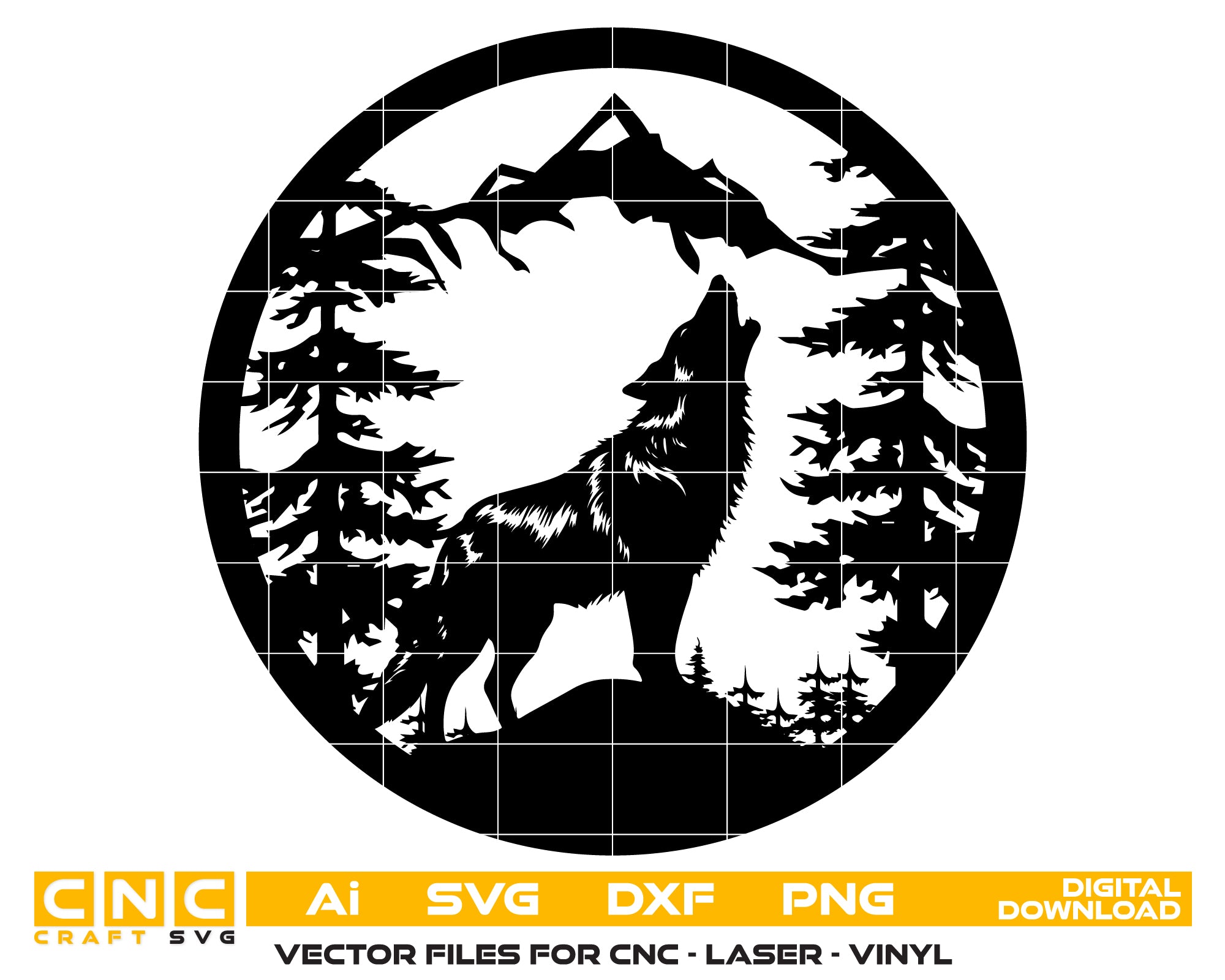 Wolf Silhouette Logo – Wildlife Vector Design File
