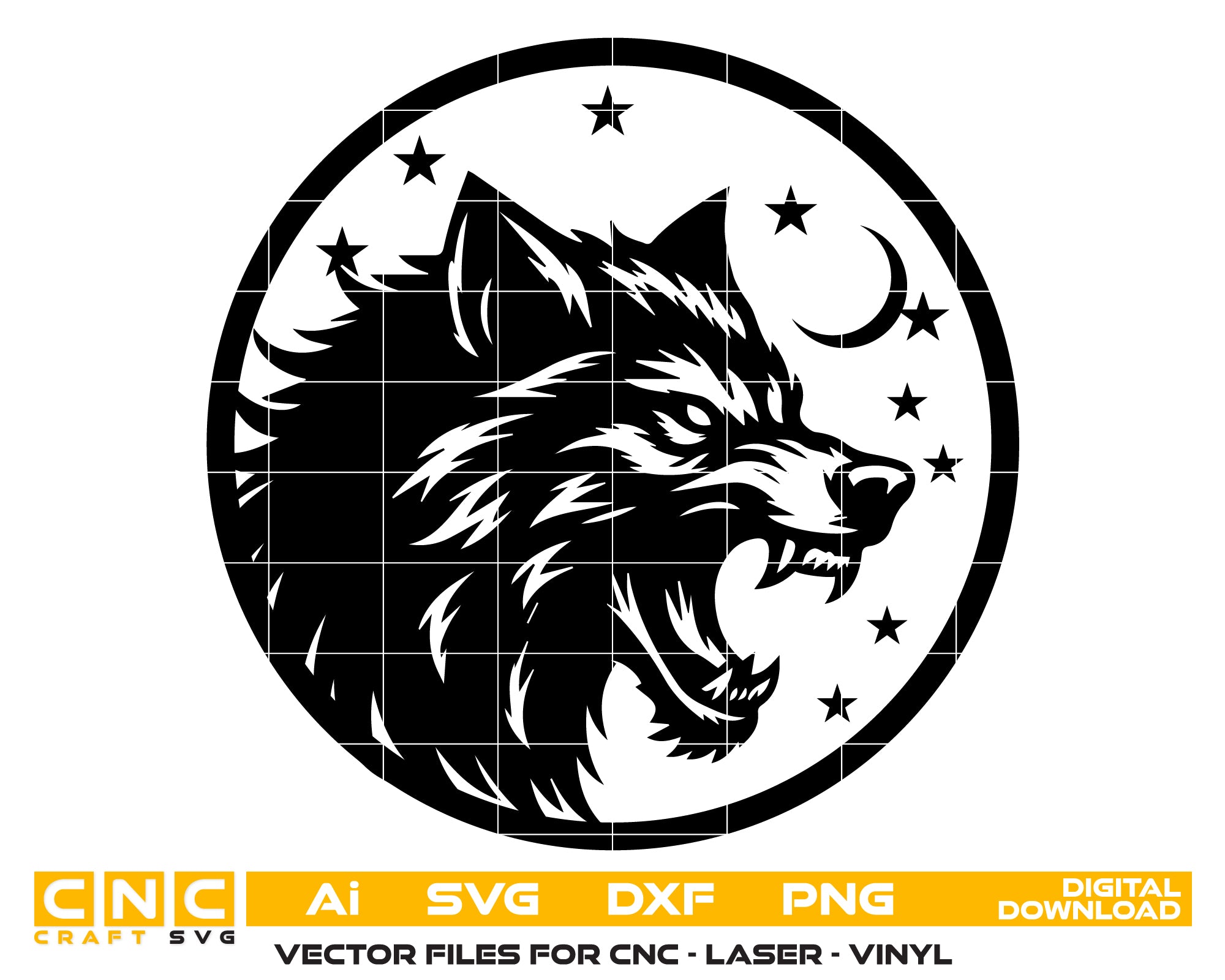 Engraved Wolf Illustration – Vintage Style Vector Design