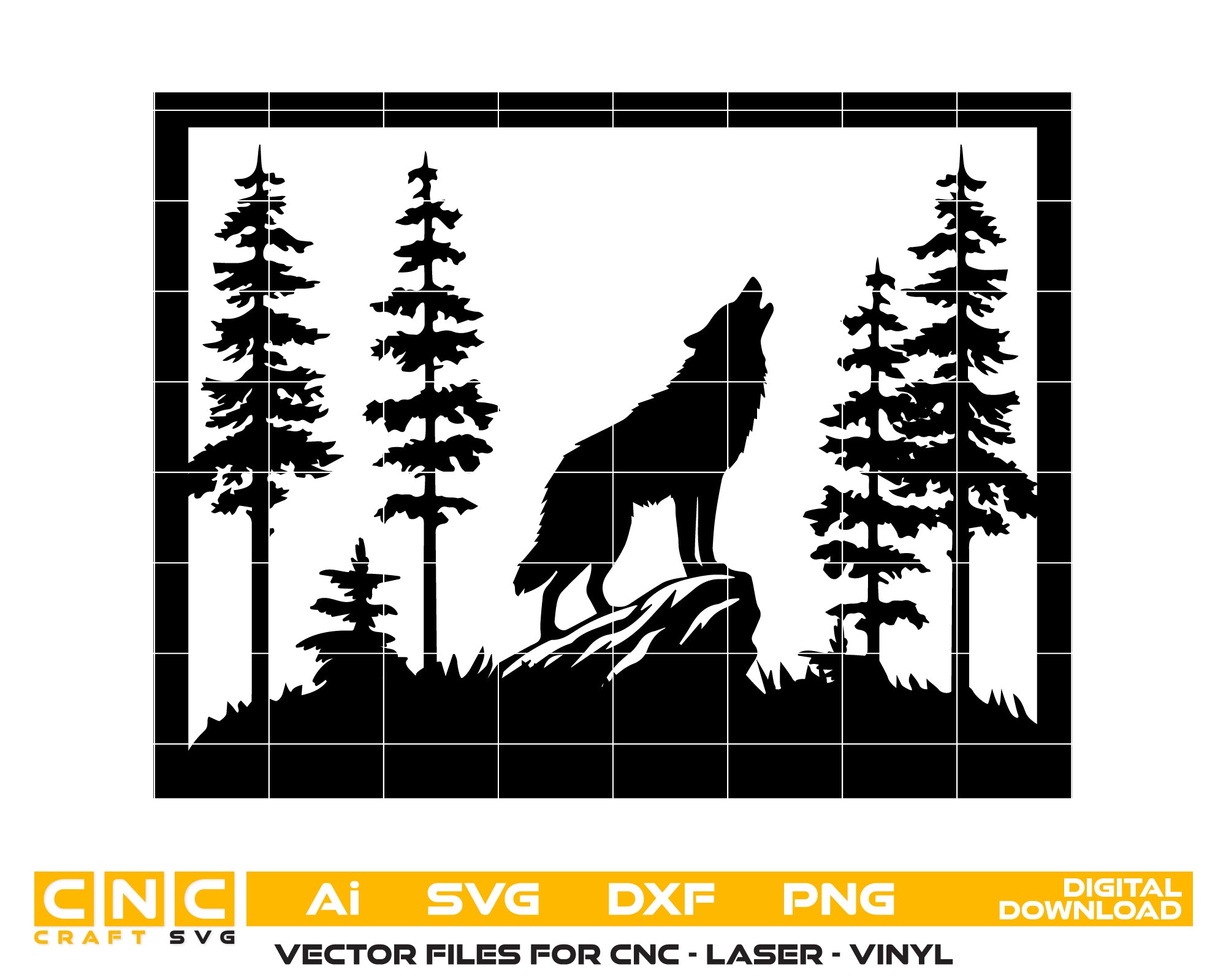 Wolf Silhouette Vector – Wildlife-Inspired Design