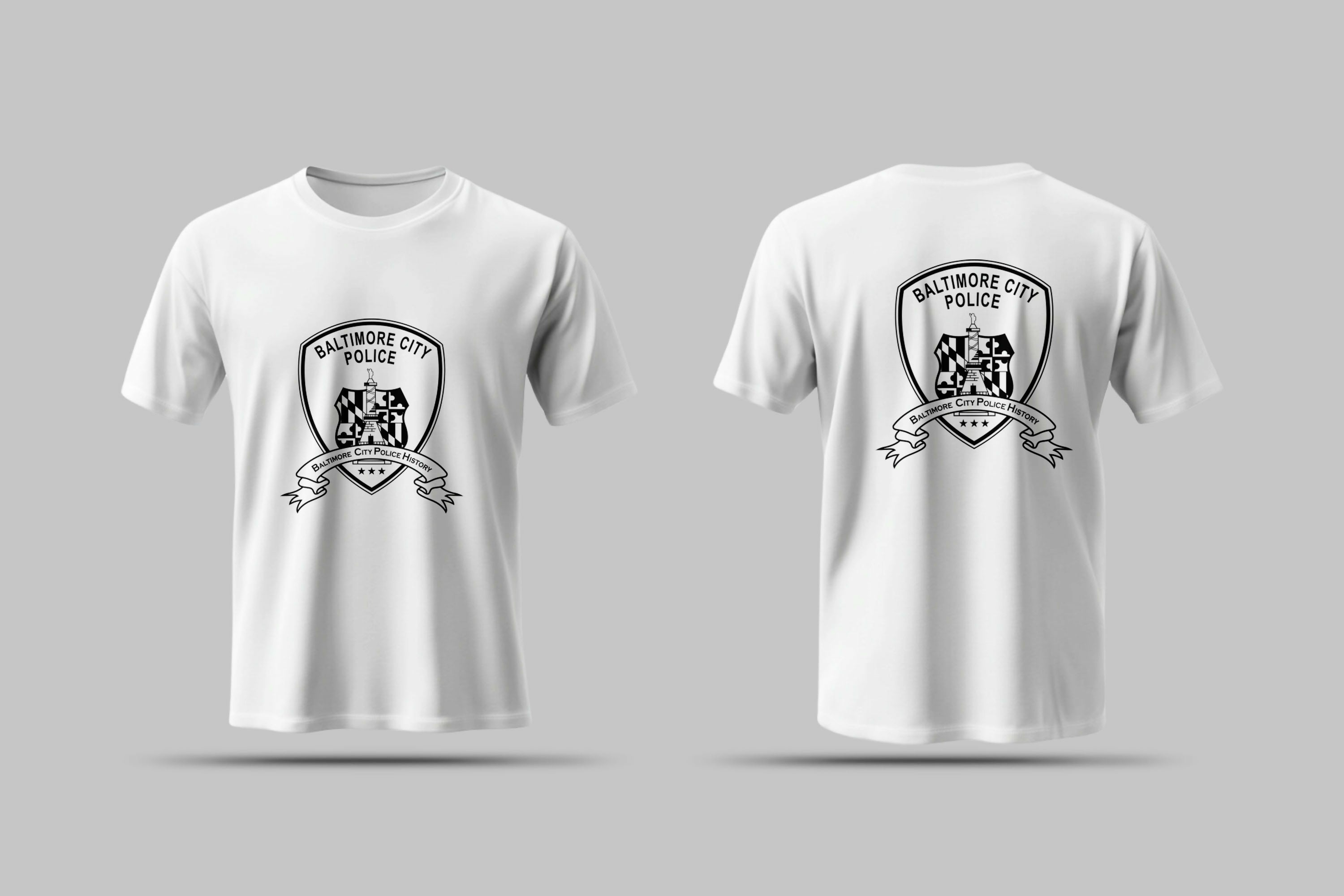 Baltimore city police History Patch T-shirt Design