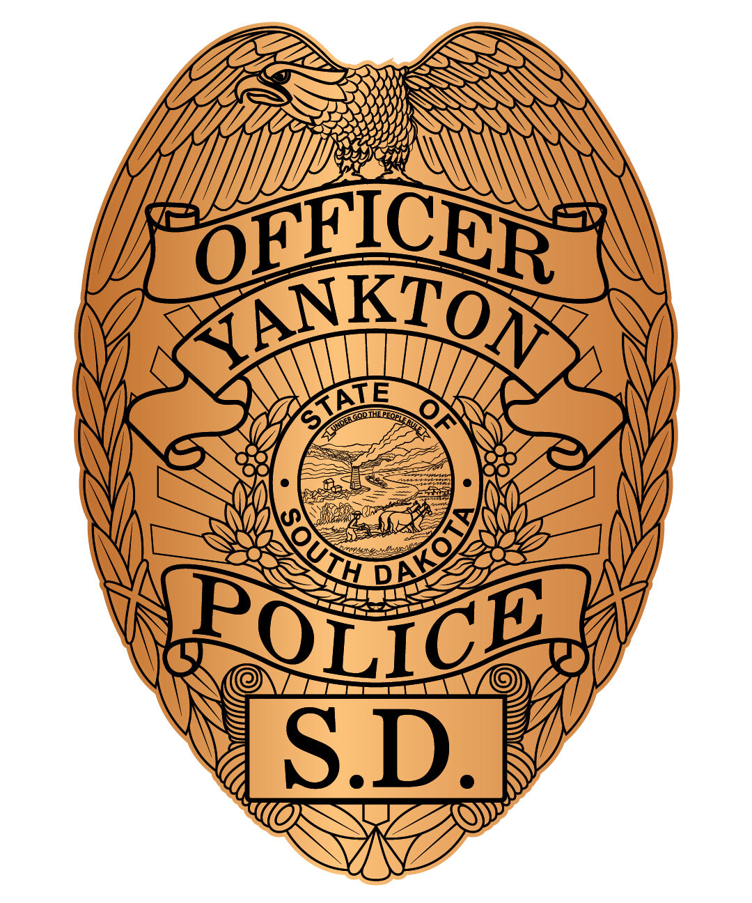 Yankton Police Officer Badge SVG | Law Enforcement Vector for CNC & Printing