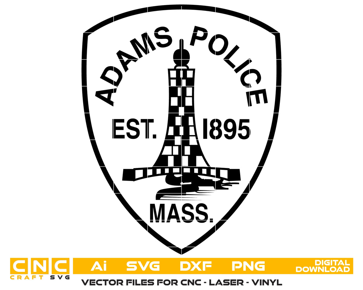Adams Police Department Patch Massachusetts SVG Law Enforcement Vector