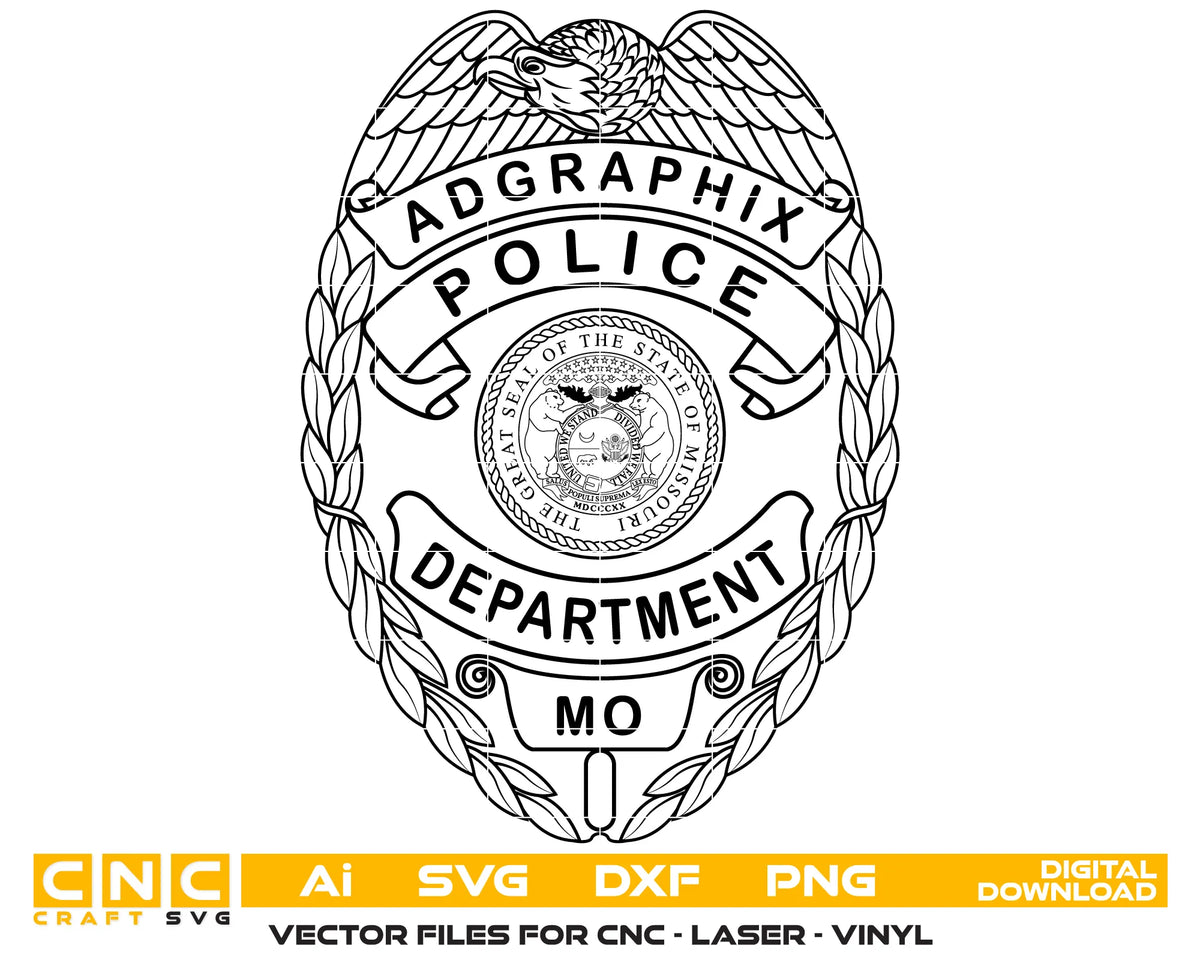 Adgraphix Police Department Badge SVG Missouri Law Enforcement Vector