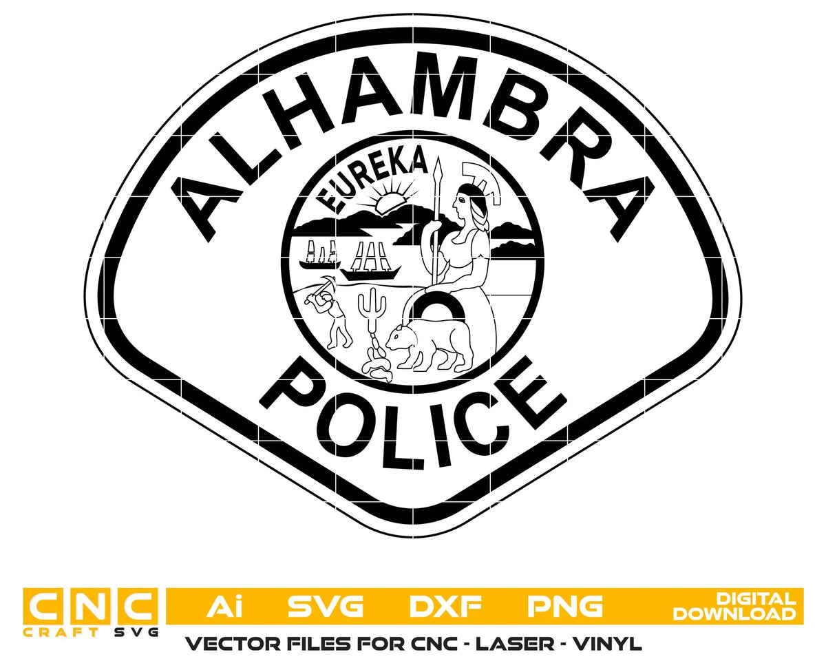 Alhambra Police Patch SVG California Law Enforcement Vector