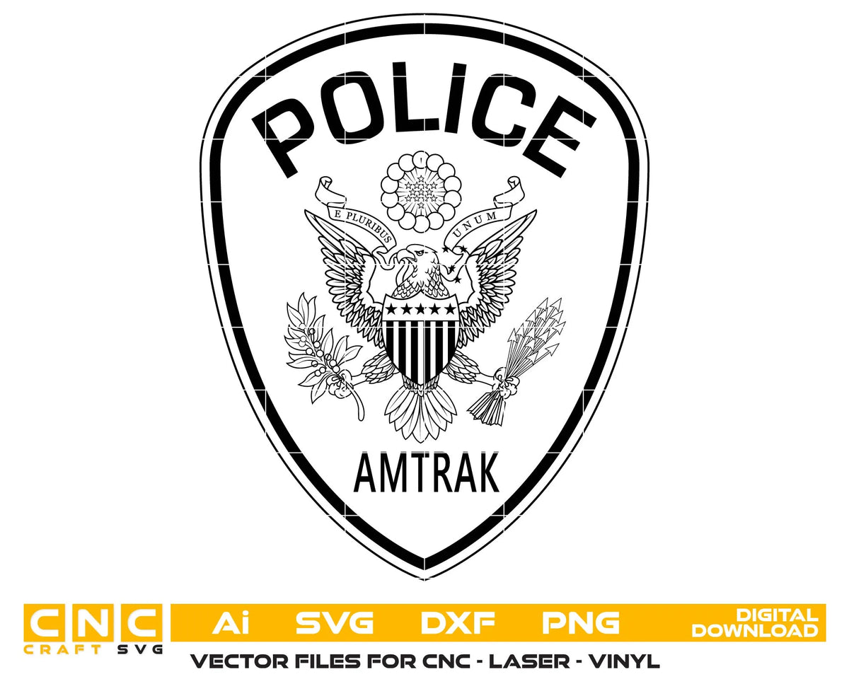 Amtrak Police Department Patch SVG Law Enforcement Vector