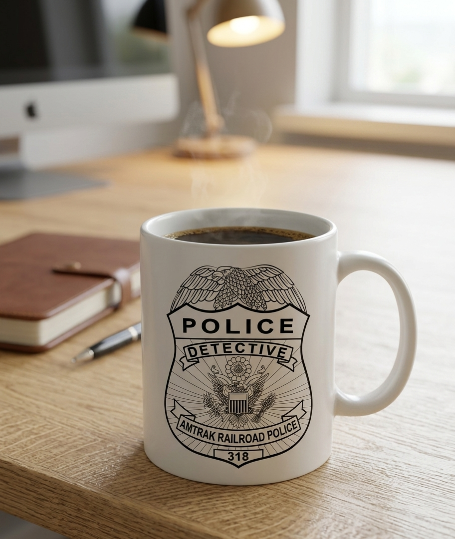 Amtrak Railroad Police Badge SVG for CNC
Detective Shield Vector Design for Laser Engraving
Amtrak Police Emblem for CNC Wood Carving