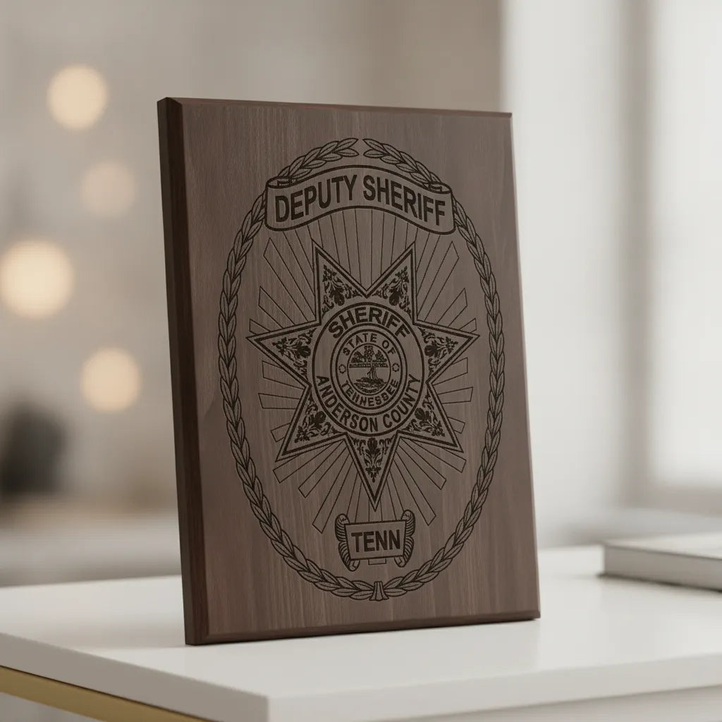 Anderson County TN Deputy Sheriff Badge SVG
Tennessee Law Enforcement Shield Vector
State of Tennessee Seal Engraving File
6 Point Star Deputy Badge Sign CNC File
Sheriff Department Vector for Lasers