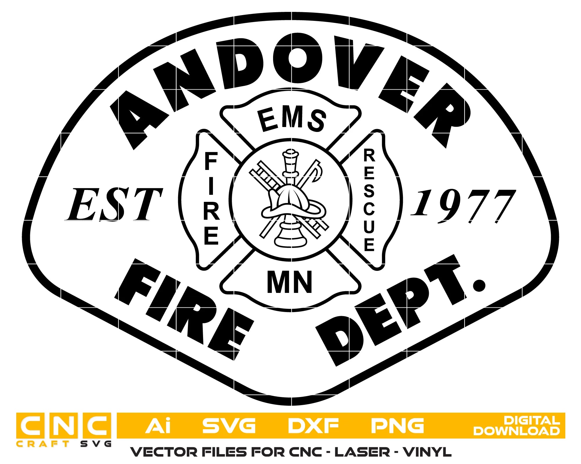 Andover Fire Department Logo SVG Minnesota Firefighter Vector