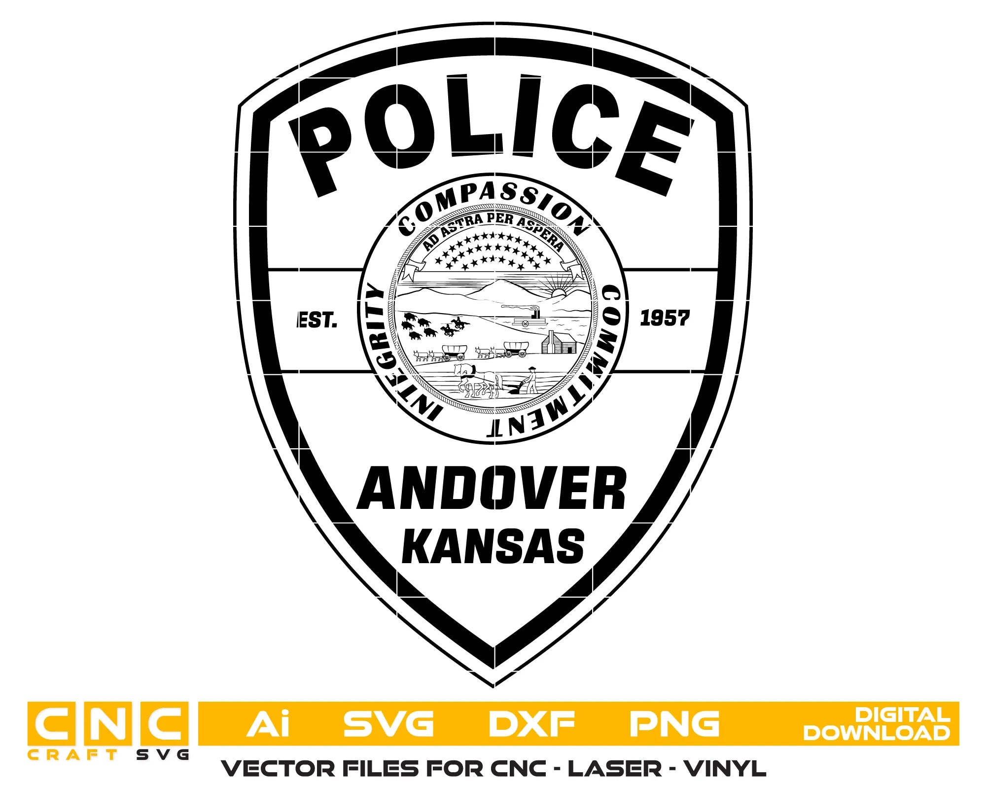 Andover Police Department Patch SVG Kansas Law Enforcement Vector