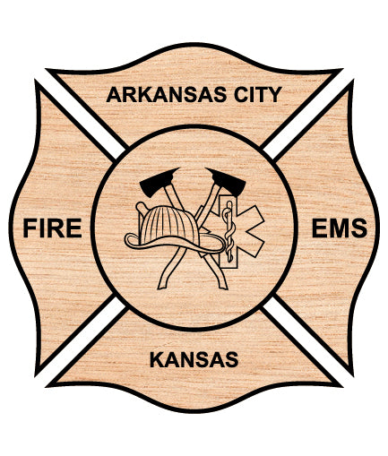Arkansas City Fire EMS Badge SVG
Kansas Fire Department Vector Design
Firefighter Scramble Shield Engraving File
Arkansas City KS Fire Sign CNC File
Eagle Paramedic Badge Vector for Lasers