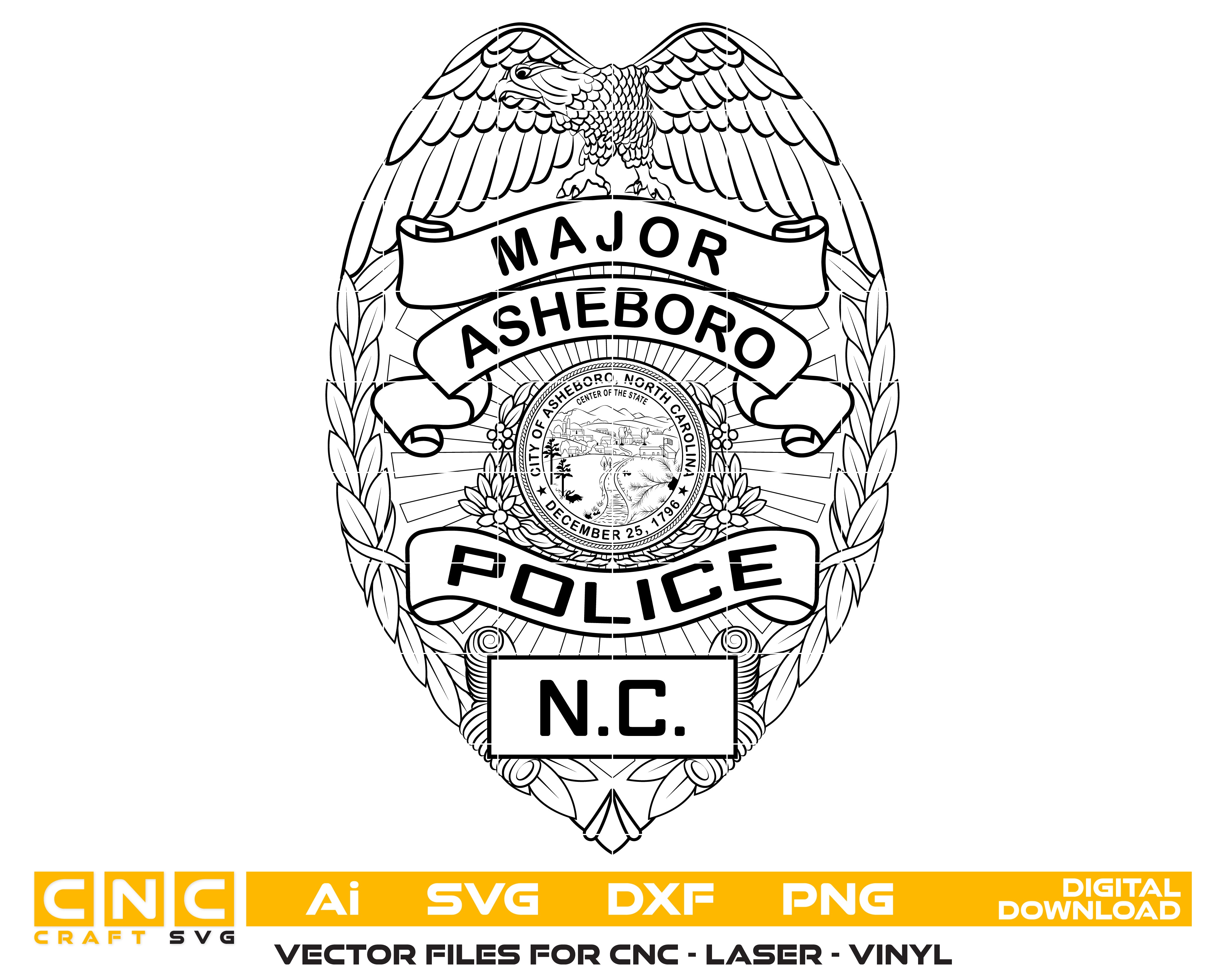 Asheboro Police Major Badge SVG
Asheboro Police Badge Vector
Law Enforcement Badge Asheboro North Carolina
Police Major Badge SVG
Asheboro Police Department Emblem