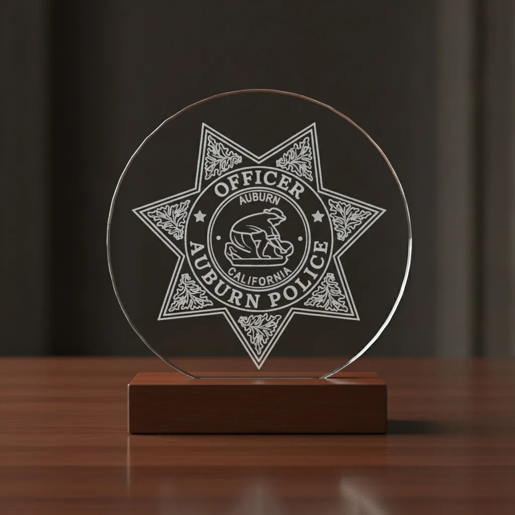 Auburn CA Police Officer Badge SVG
California Law Enforcement Star Vector
Gold Miner Seal Engraving File
Oak Leaf Police Badge Sign CNC File
Police Star Vector for Laser Engraving