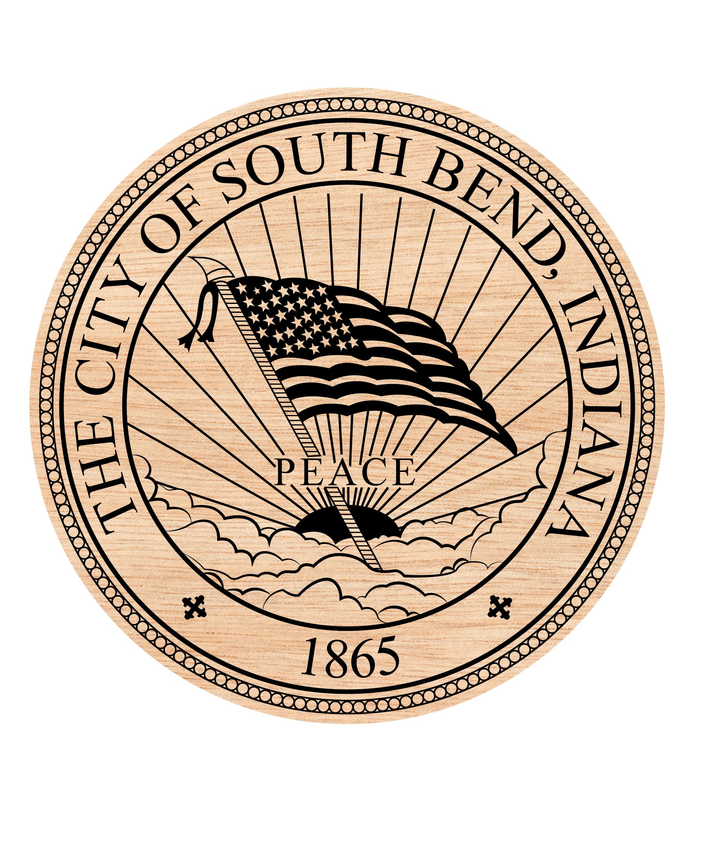 The City Of South Bend,Indiana seal Woodin