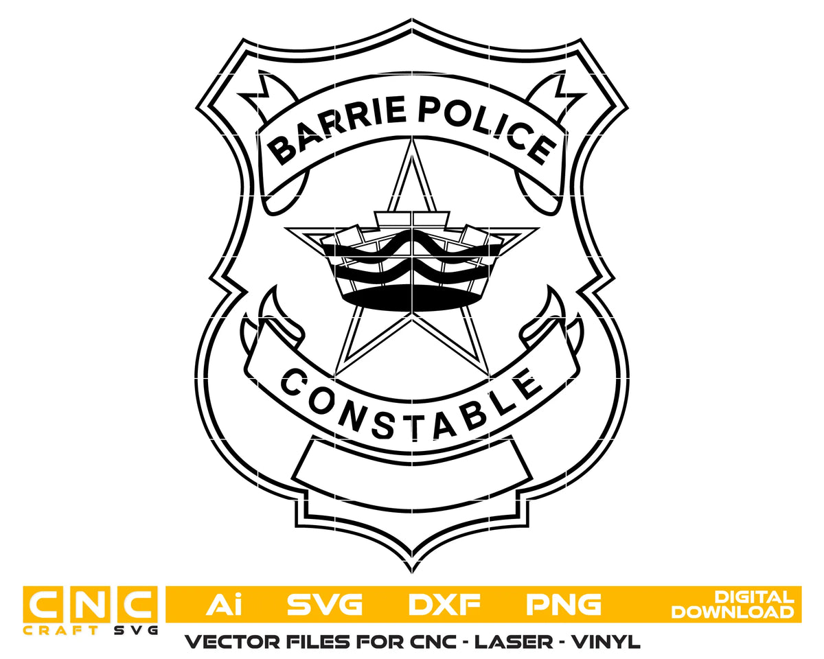 Barrie Police Constable Badge SVG Ontario Law Enforcement Vector