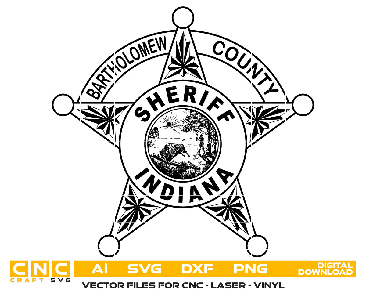 Bartholomew County Sheriff Badge SVG Indiana Law Enforcement Vector