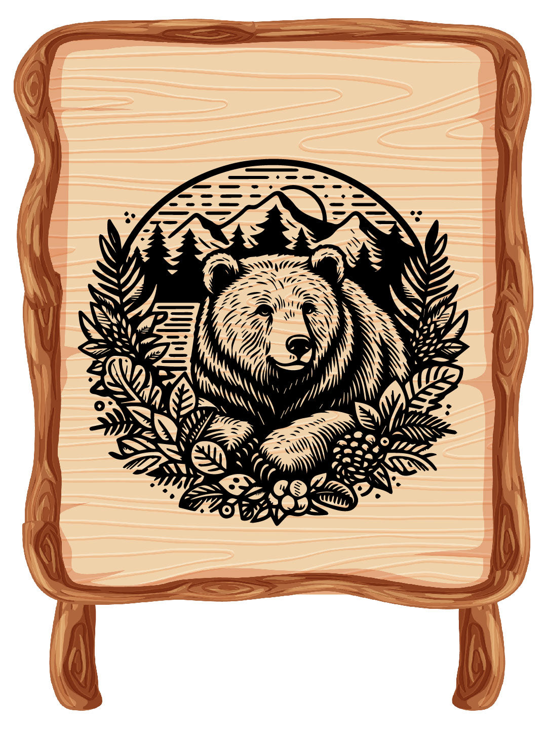 Bear & Mountain SVG