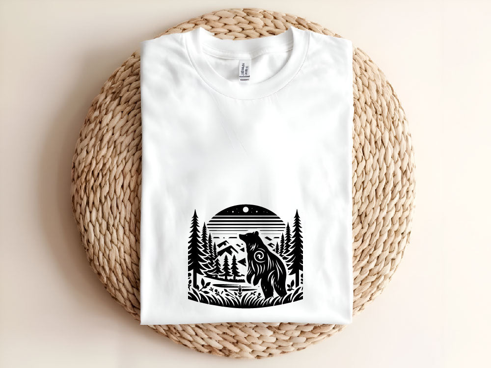 Bear & Tree Vector SVG