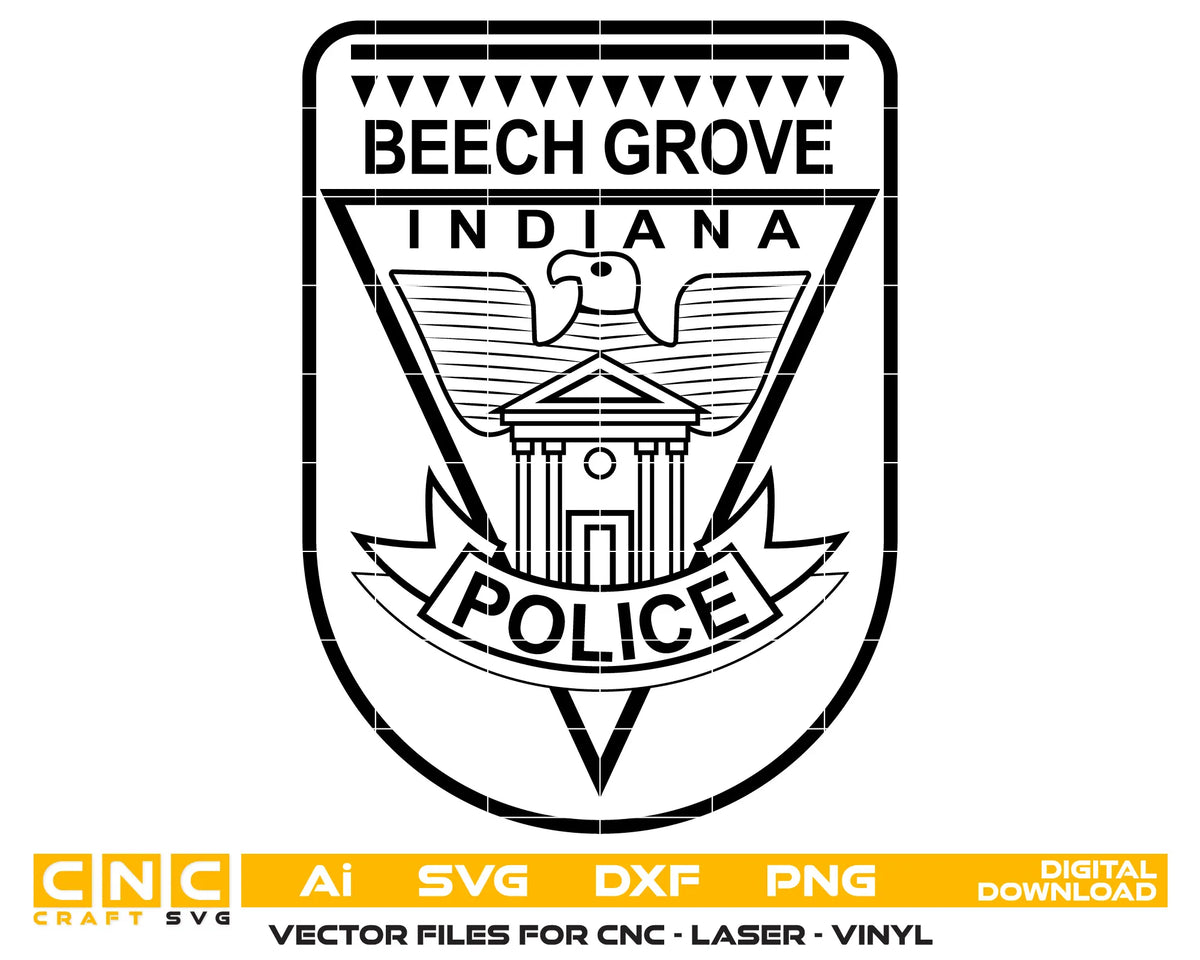 Beech Grove Indiana Police Badge SVG Law Enforcement Vector