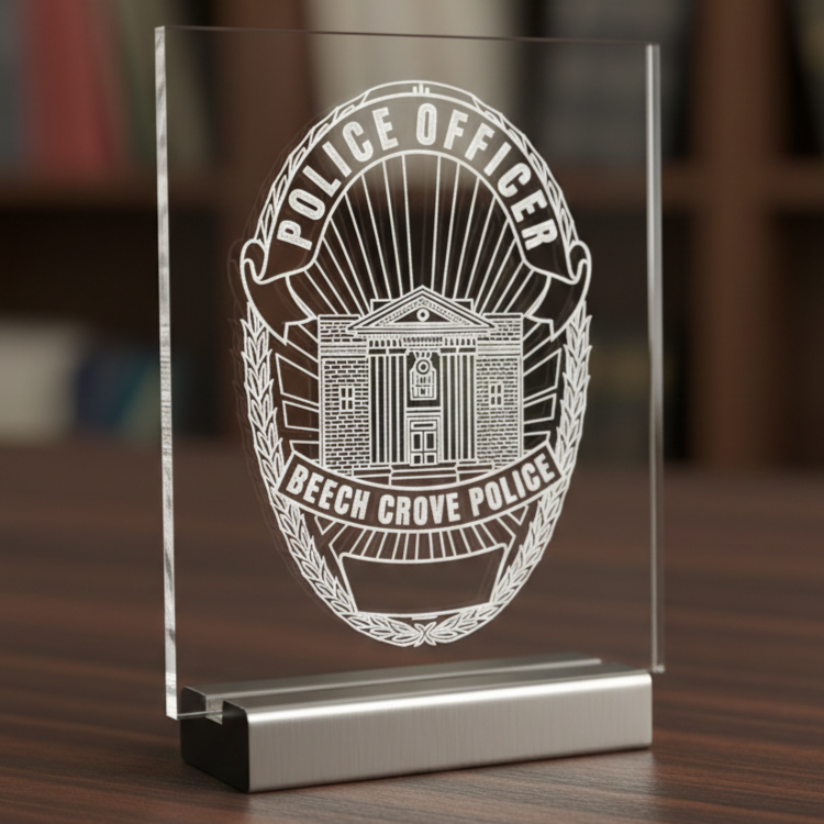 Beech Grove Police Officer Badge SVG
Indiana Law Enforcement Vector Design
5-Point Star Shield Badge Engraving File
Beech Grove IN Police Sign CNC File
State of Indiana Seal Vector for Laser Cutting