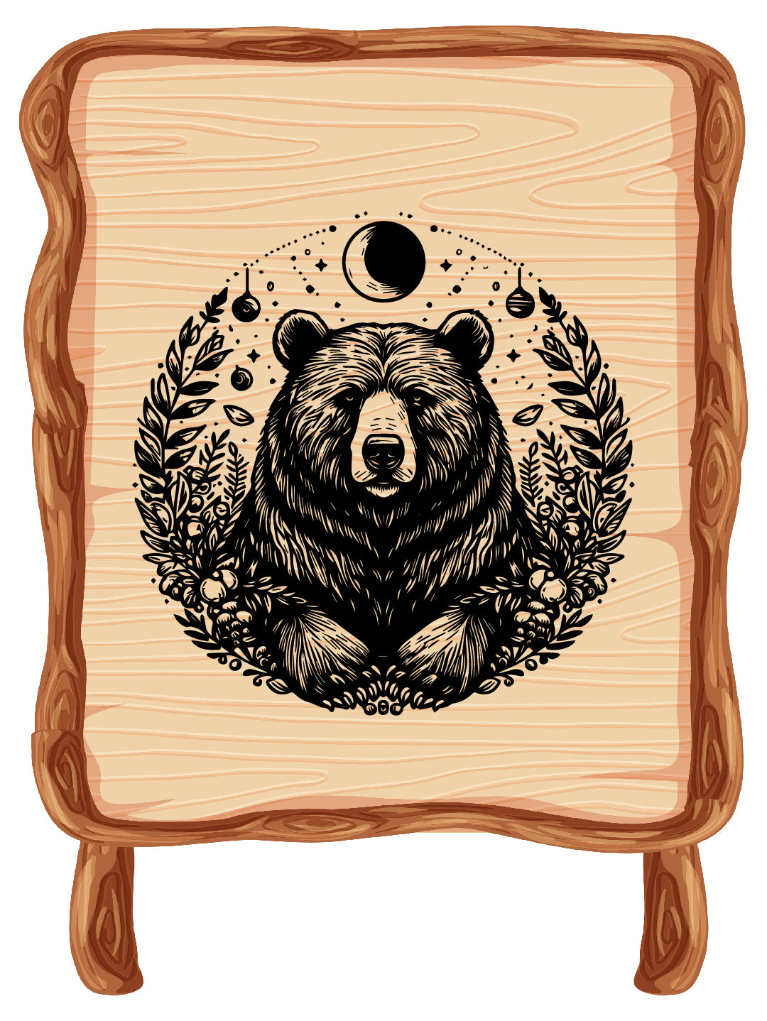 Bear & Leaf Vector SVG