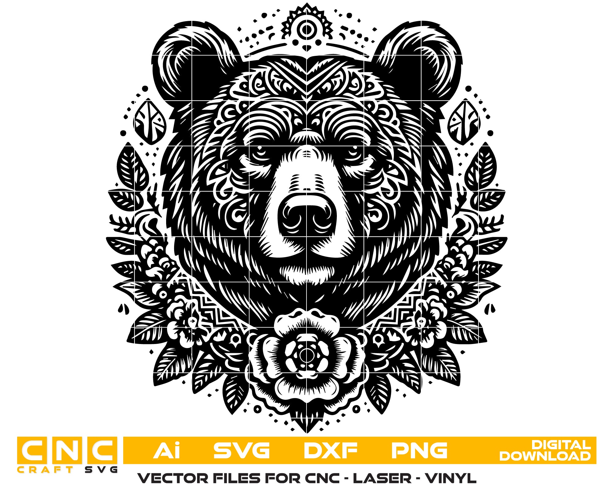 Bear & Leaf Vector