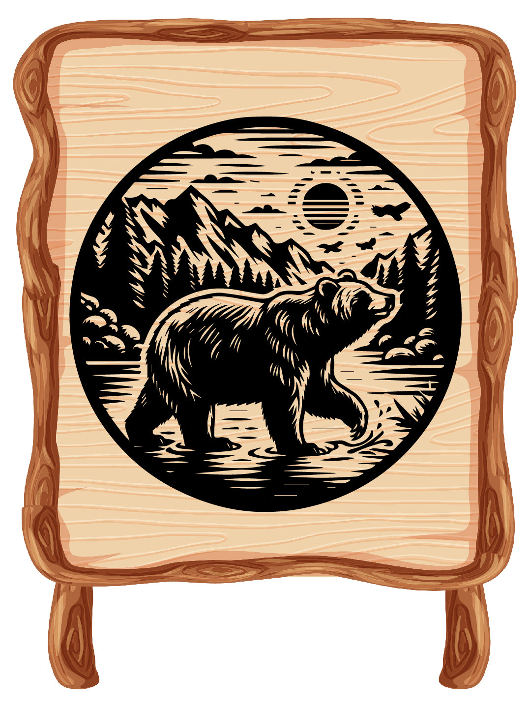 Bear & Mountain SVG