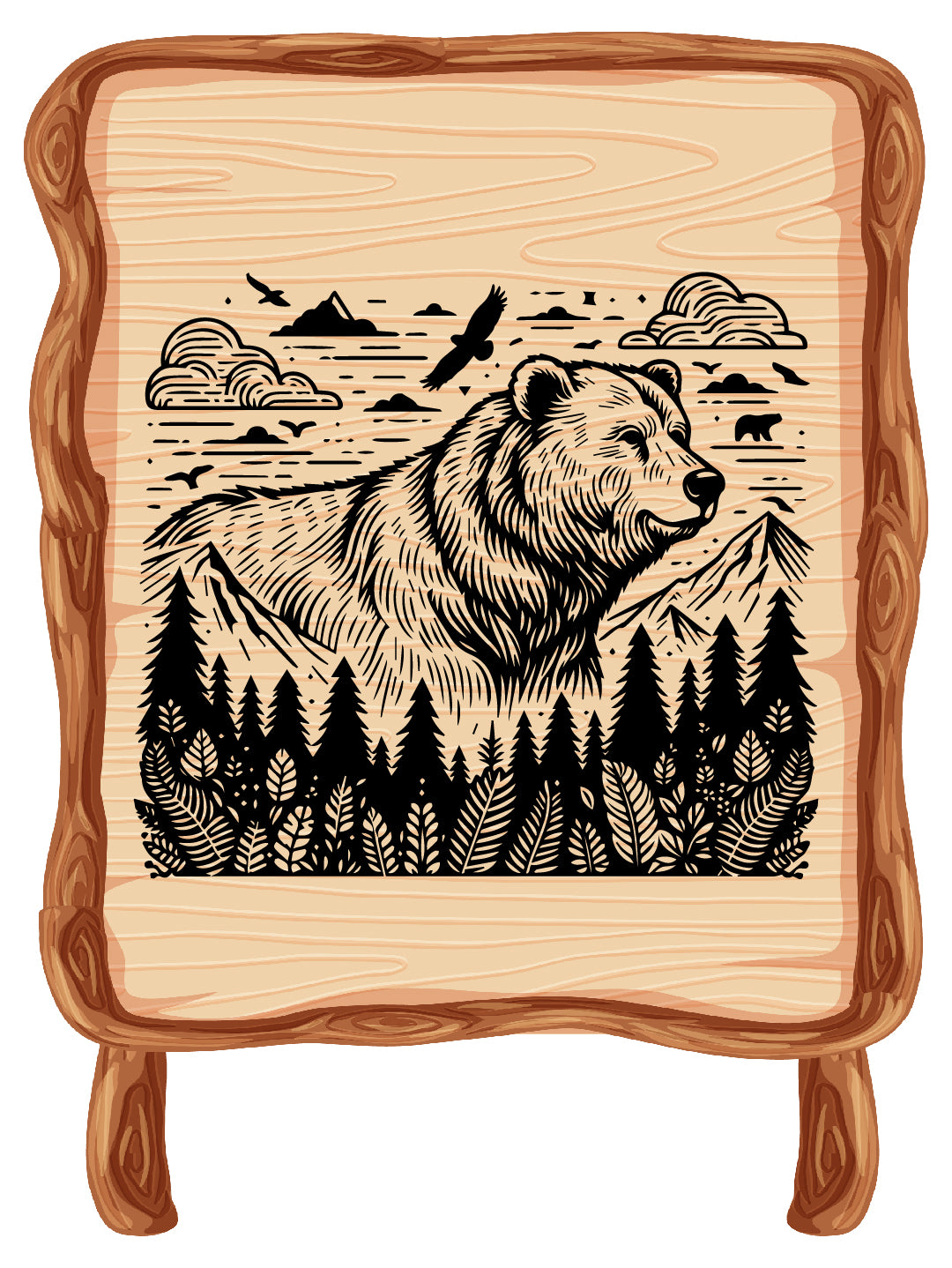Bear and Mountain SVG