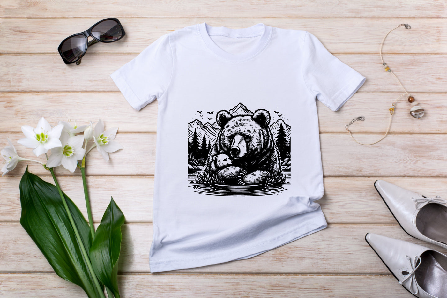 Bear & Mountain Vector