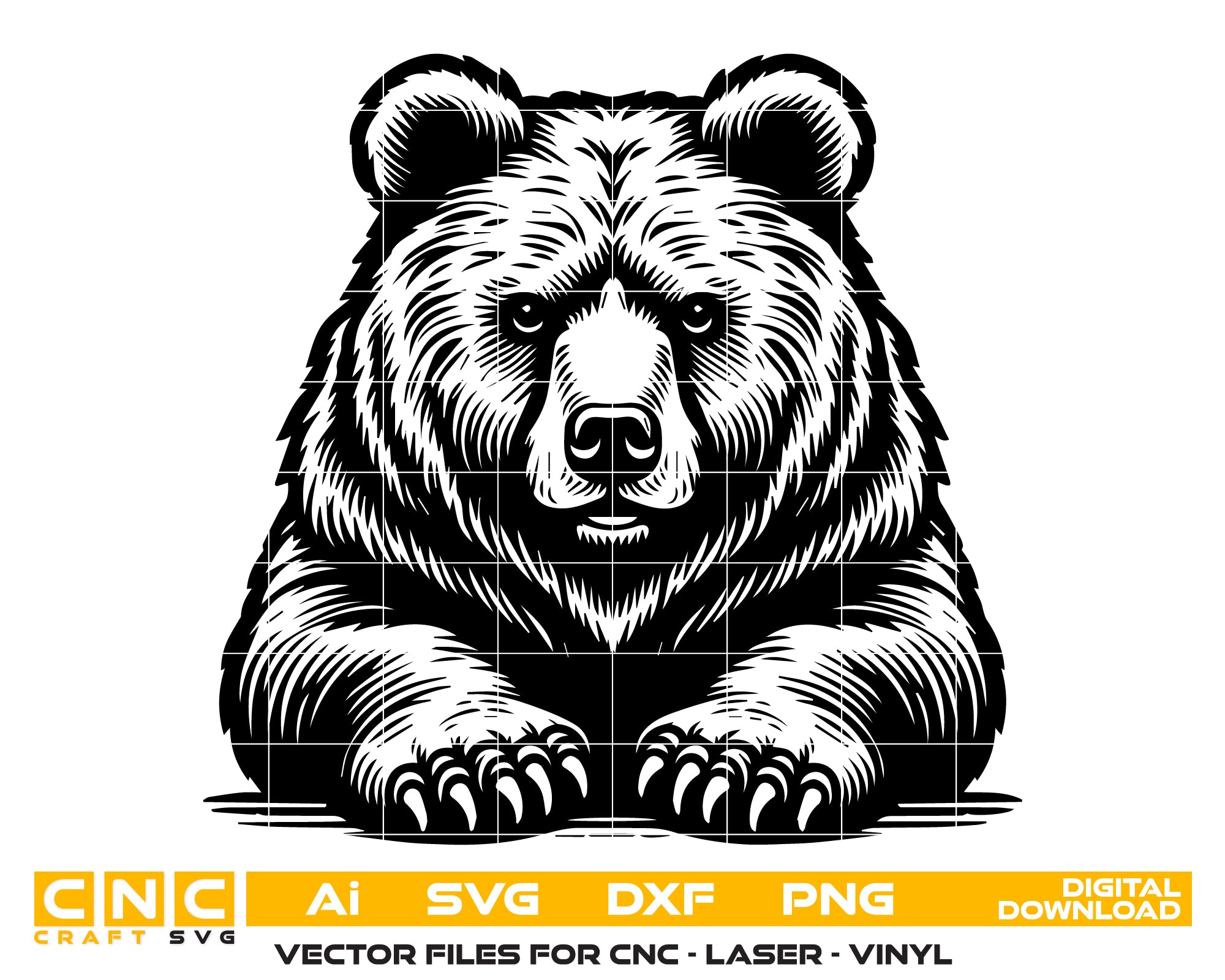 Bear Line Art Vector