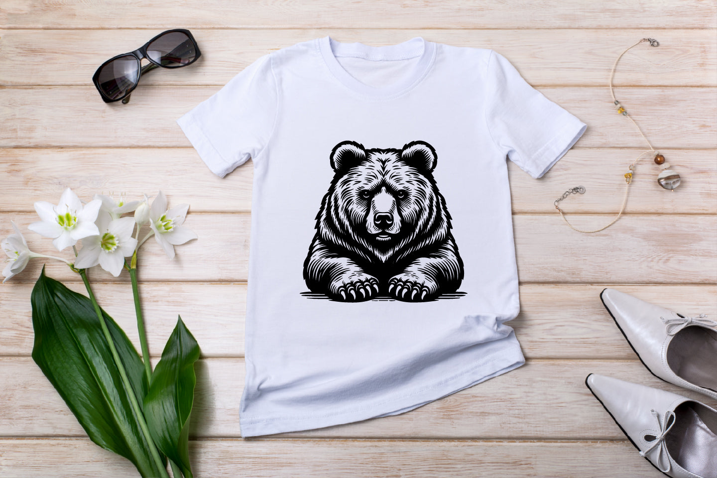Bear Line Art Vector