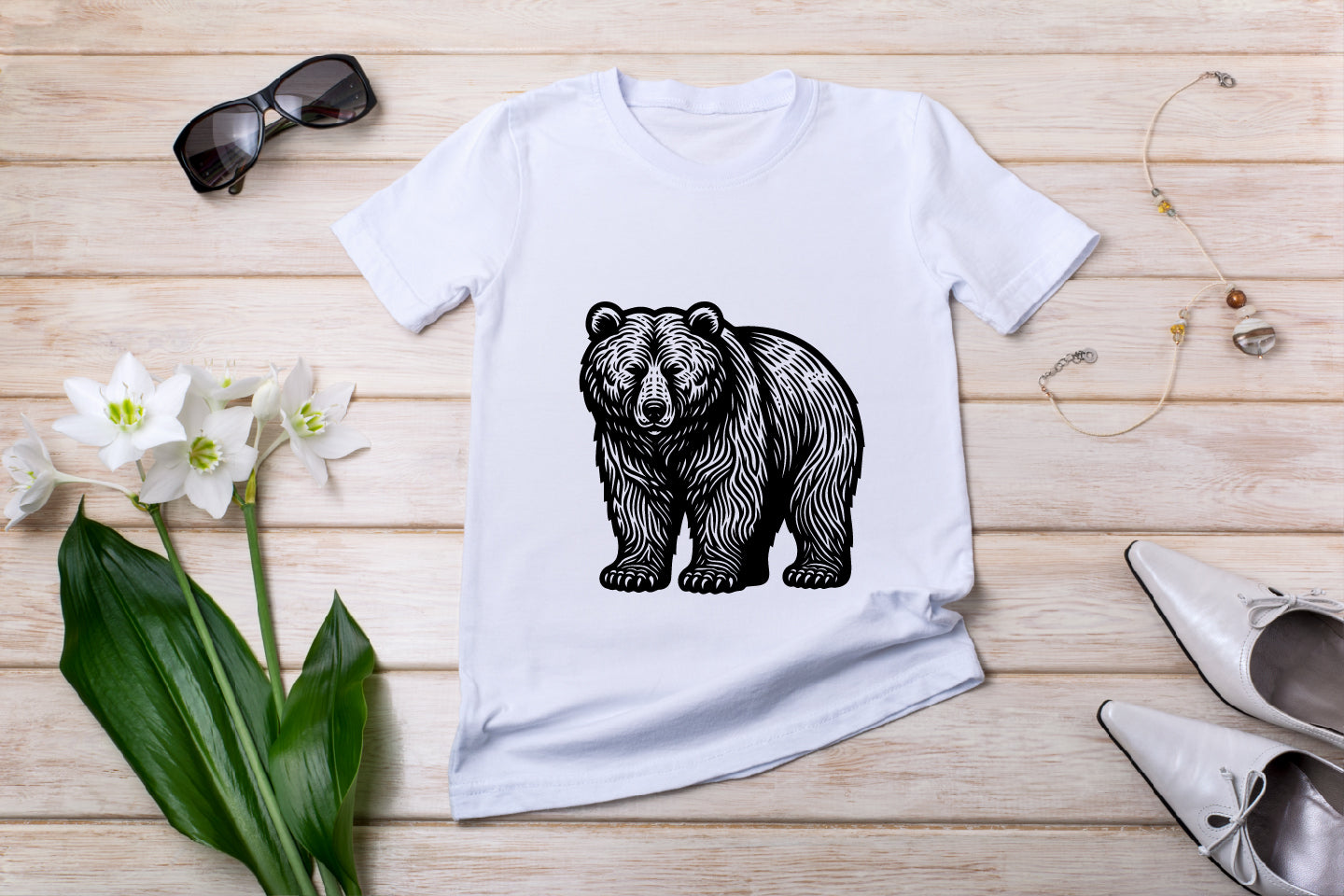 Bear Line Art Vector