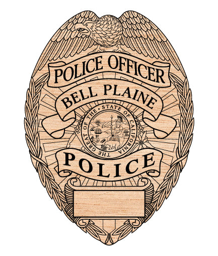 Bell Plaine Police Officer Badge SVG California Law Enforcement Vector