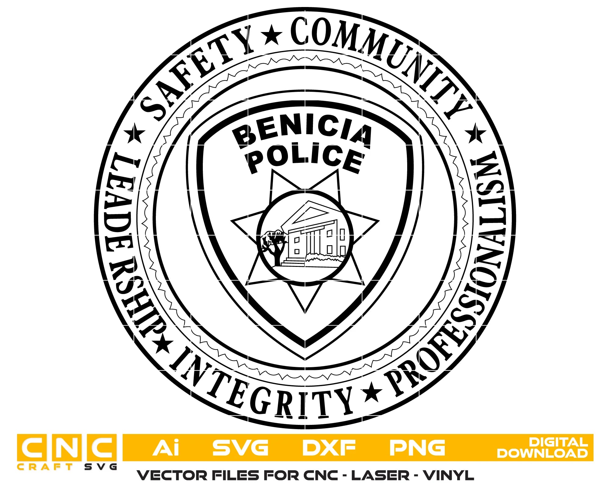 Benicia Police Department Challenge Coin SVG California Law Enforcement Vector