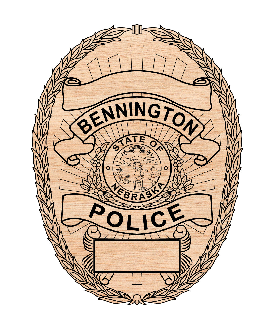 Bennington Nebraska Police Officer Badge SVG, Bennington Police Badge Vector, Nebraska Police Officer Badge SVG, Law Enforcement Badge Emblem, Police Shield Vector, Badge Engraving File