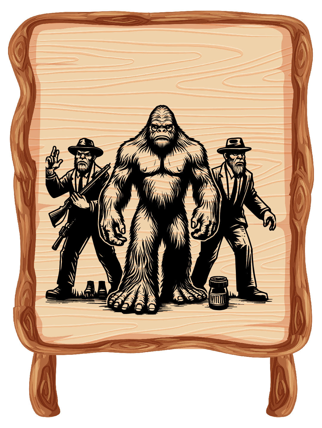 Bigfoot & Man Vector SVG
