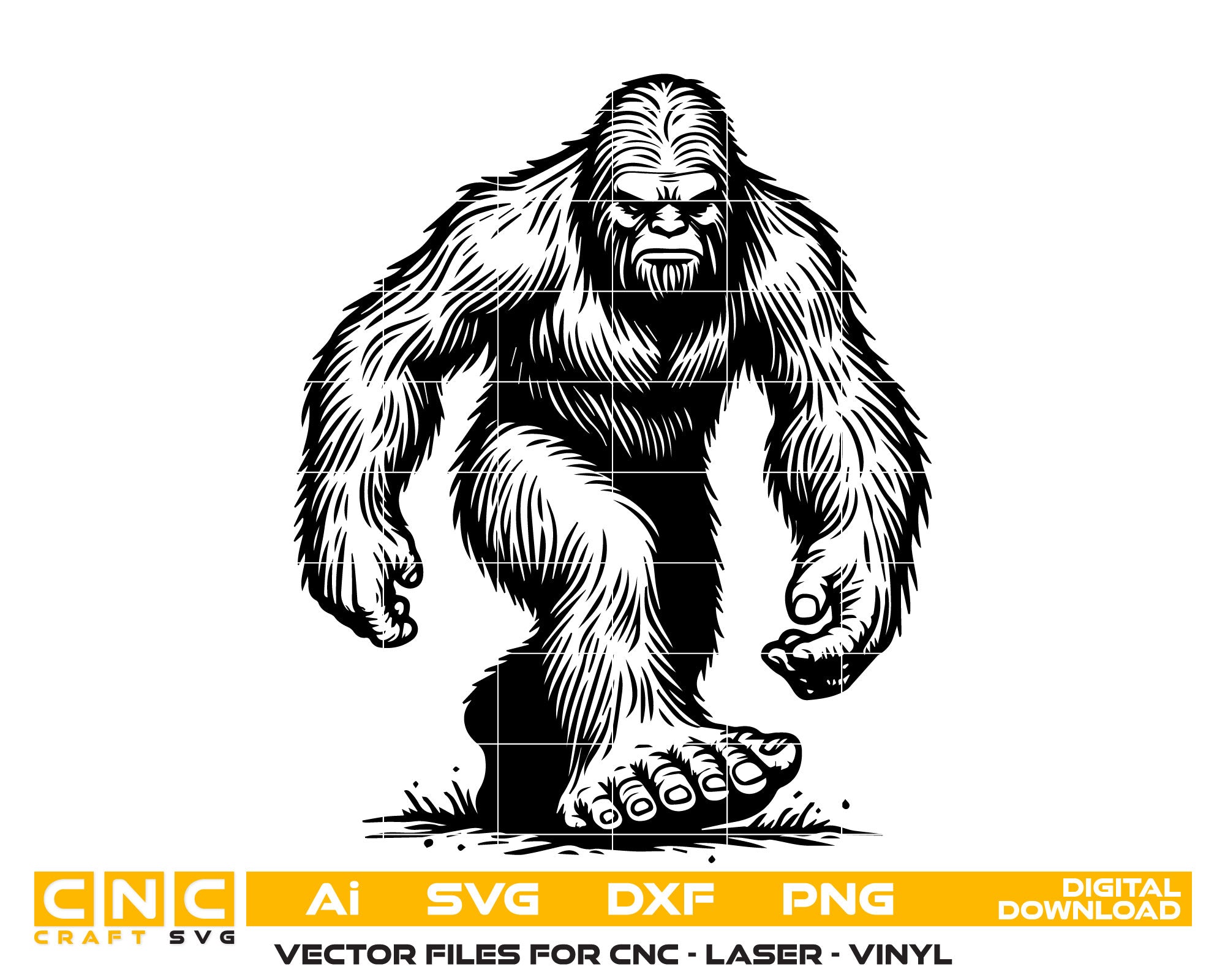Bigfoot Line Art SVG